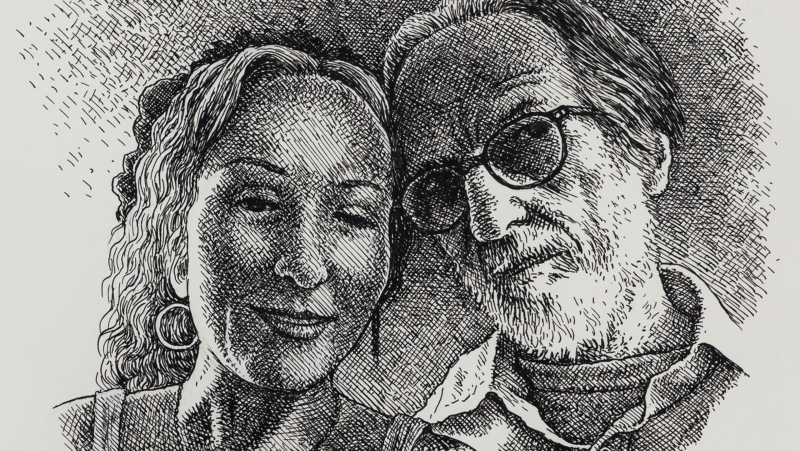 A detail of That Wacky Cartoon Couple Aline and R. Crumb by R. CRUMB dated 2021