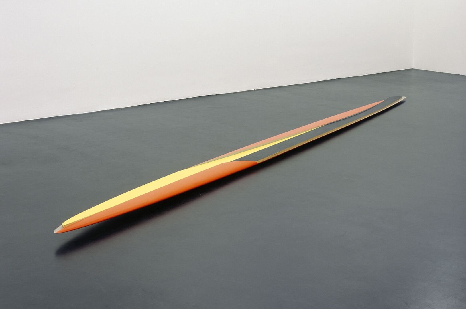 A sculpture by Isa Genzken, titled Gelbes Ellipsoid, dated 1976.