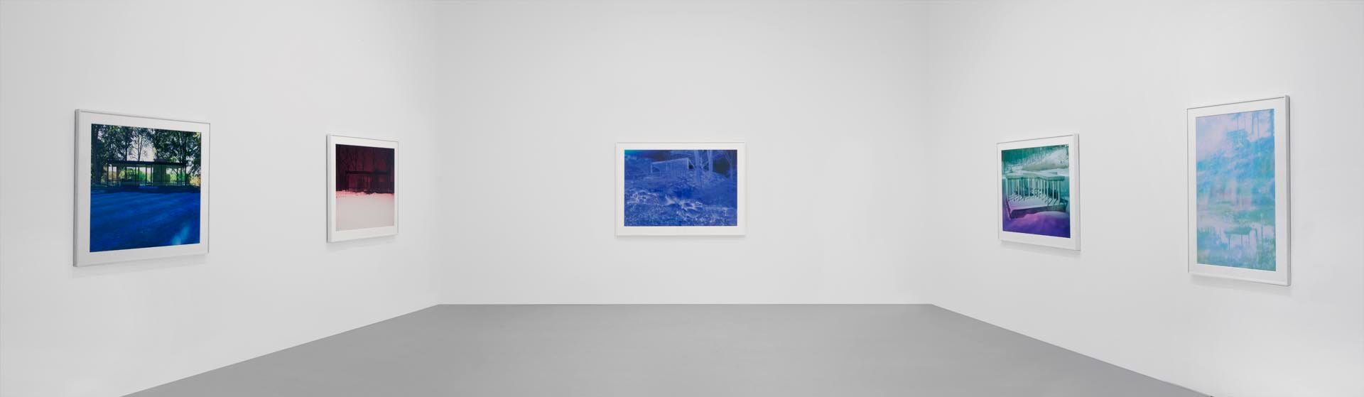 Installation view of the exhibition James Welling: Glass House, at David Zwirner in New York, dated 2010.