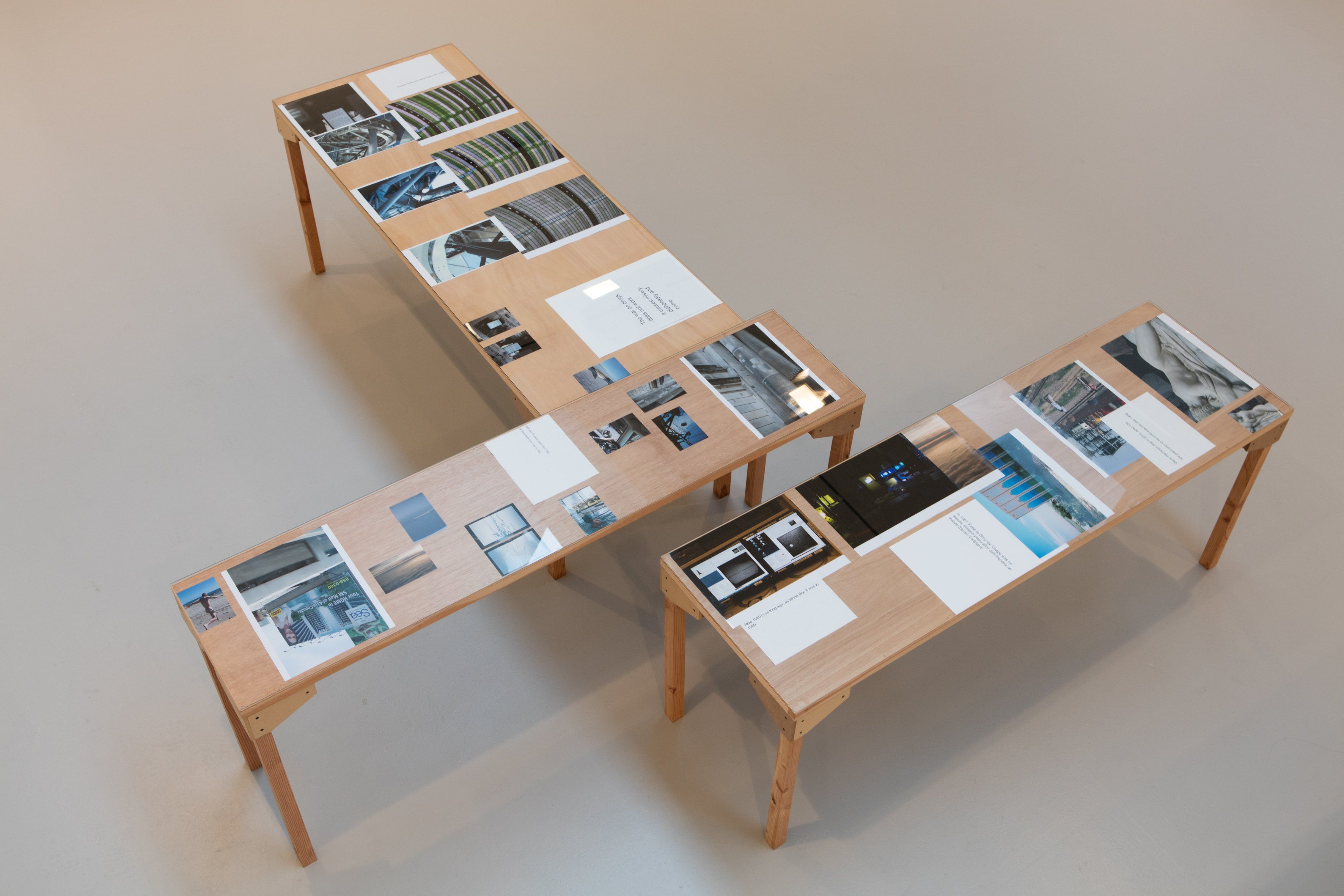 Installation view of the exhibition Wolfgang Tillmans: PCR at David Zwirner in New York, dated 2015.