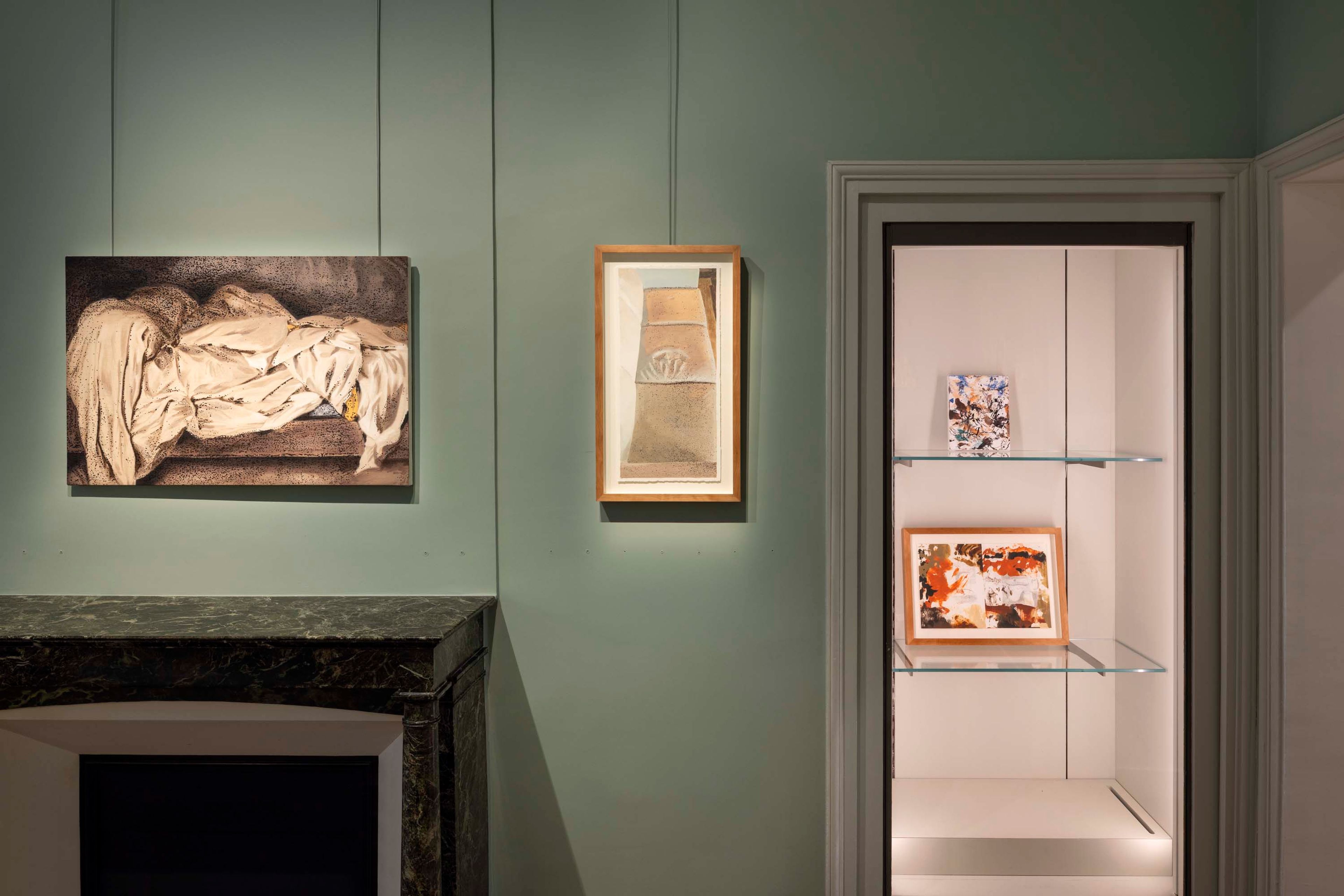 Installation view of the exhibition Nate Lowman: After Delacroix at the Musée Delacroix in Paris, France, dated 2025.