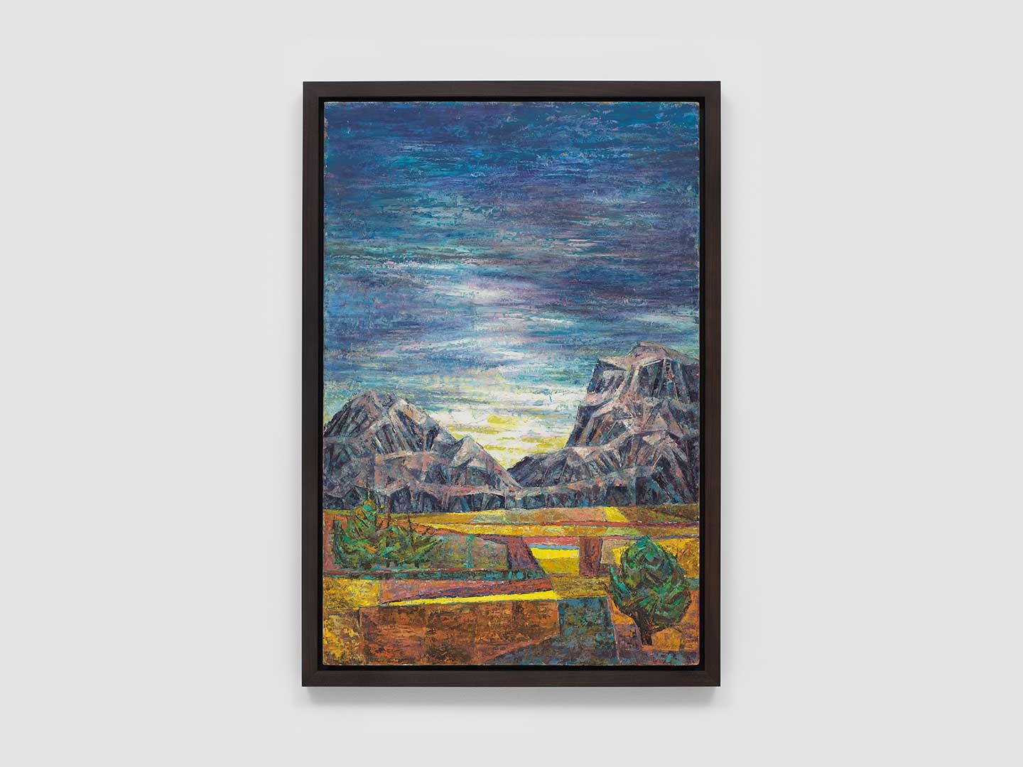 A painting by Charles White, titled Landscape, circa 1957 to 1959. 