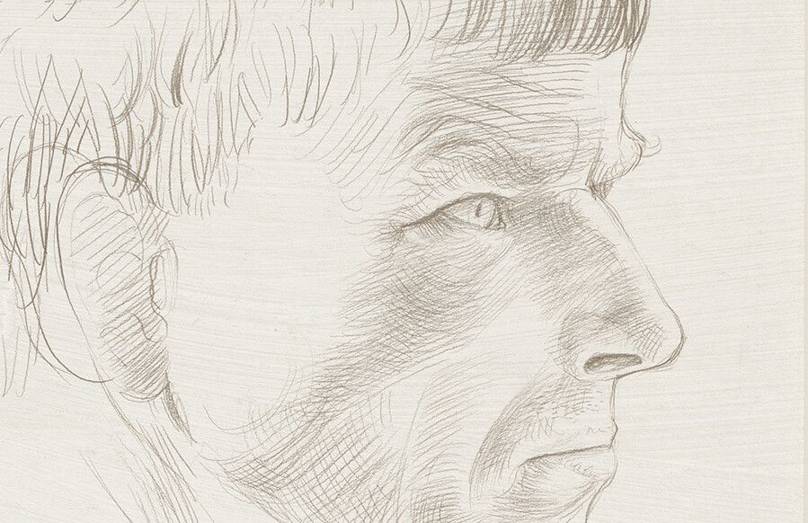 A detail from a work by Otto Dix, titled Selbst (Self Portrait), dated 1934.