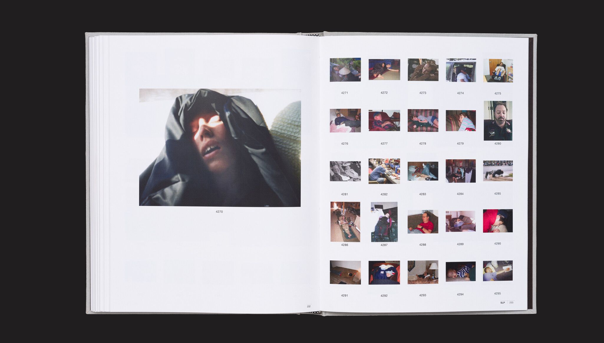 A spread from a book by Steven Shearer, titled Archive Volumes, 2010-ongoing, artist books, 19 volumes, dimensions variable