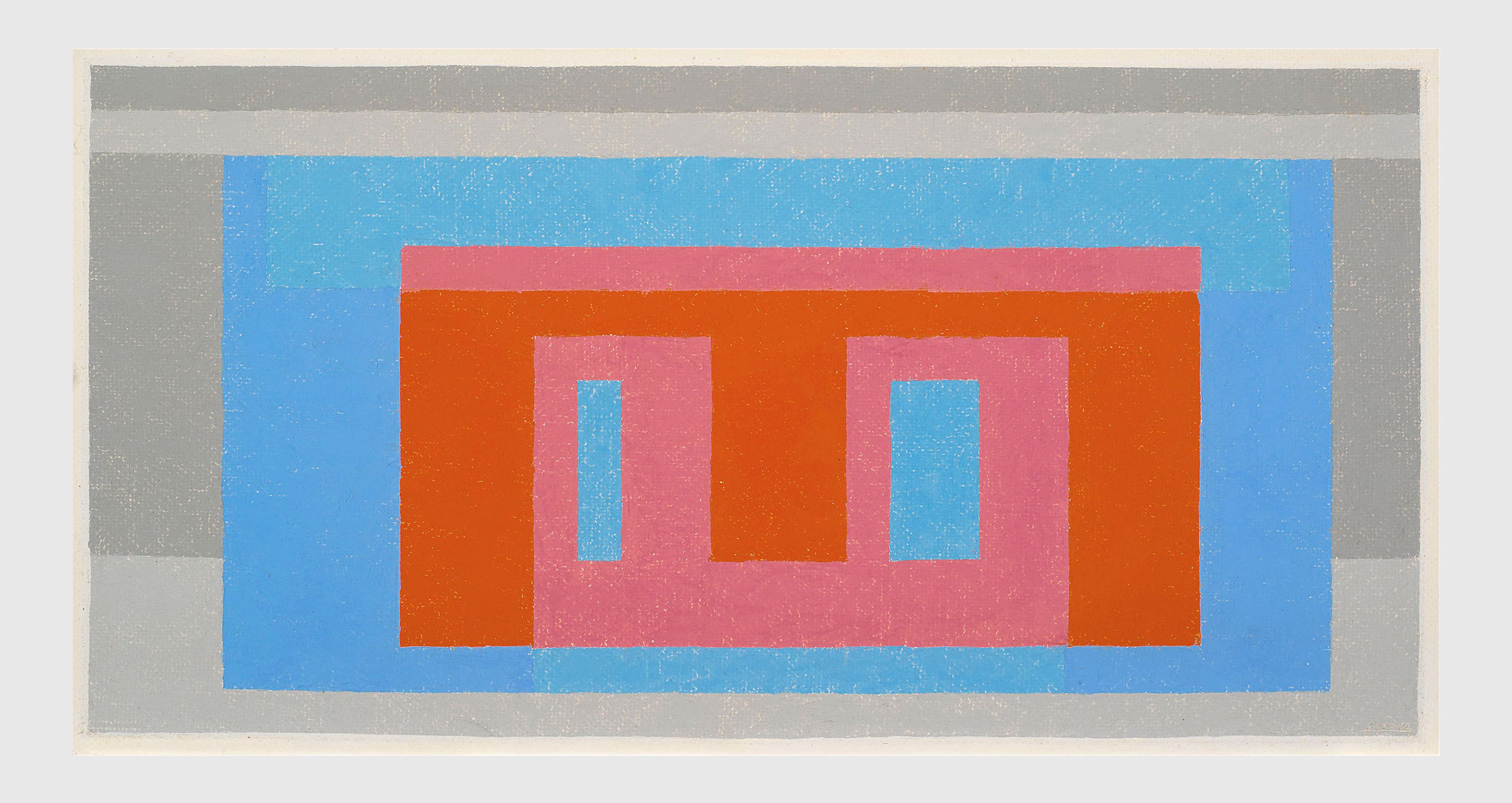 A painting by Josef Albers, titled Luminous Day, 1947 to 1952.