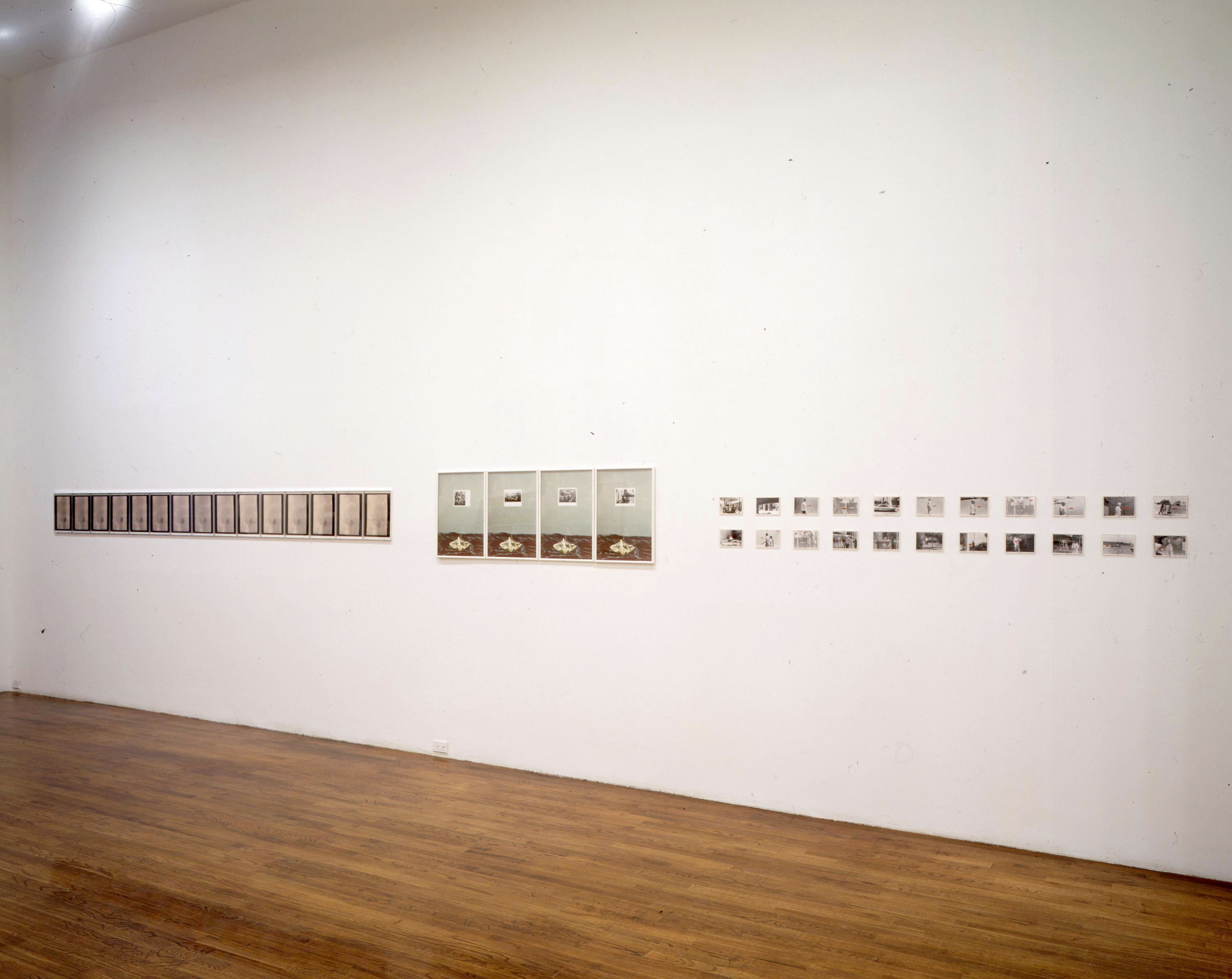 An installation view of the exhibition Conceptual Photography from the 60s and 70s, at David Zwirner New York, dated 1998.