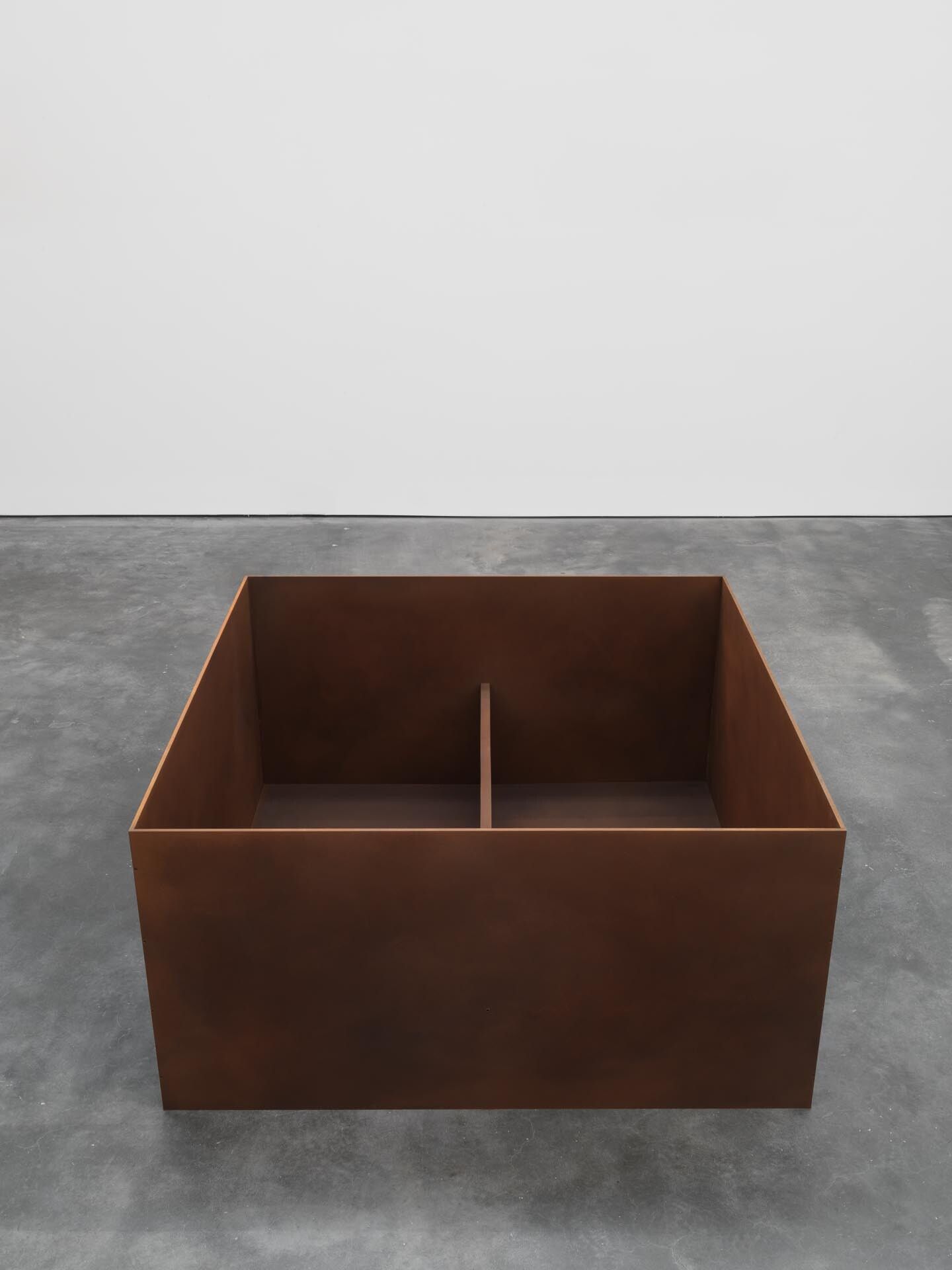 An untitled sculpture by Donald Judd, dated 1989.