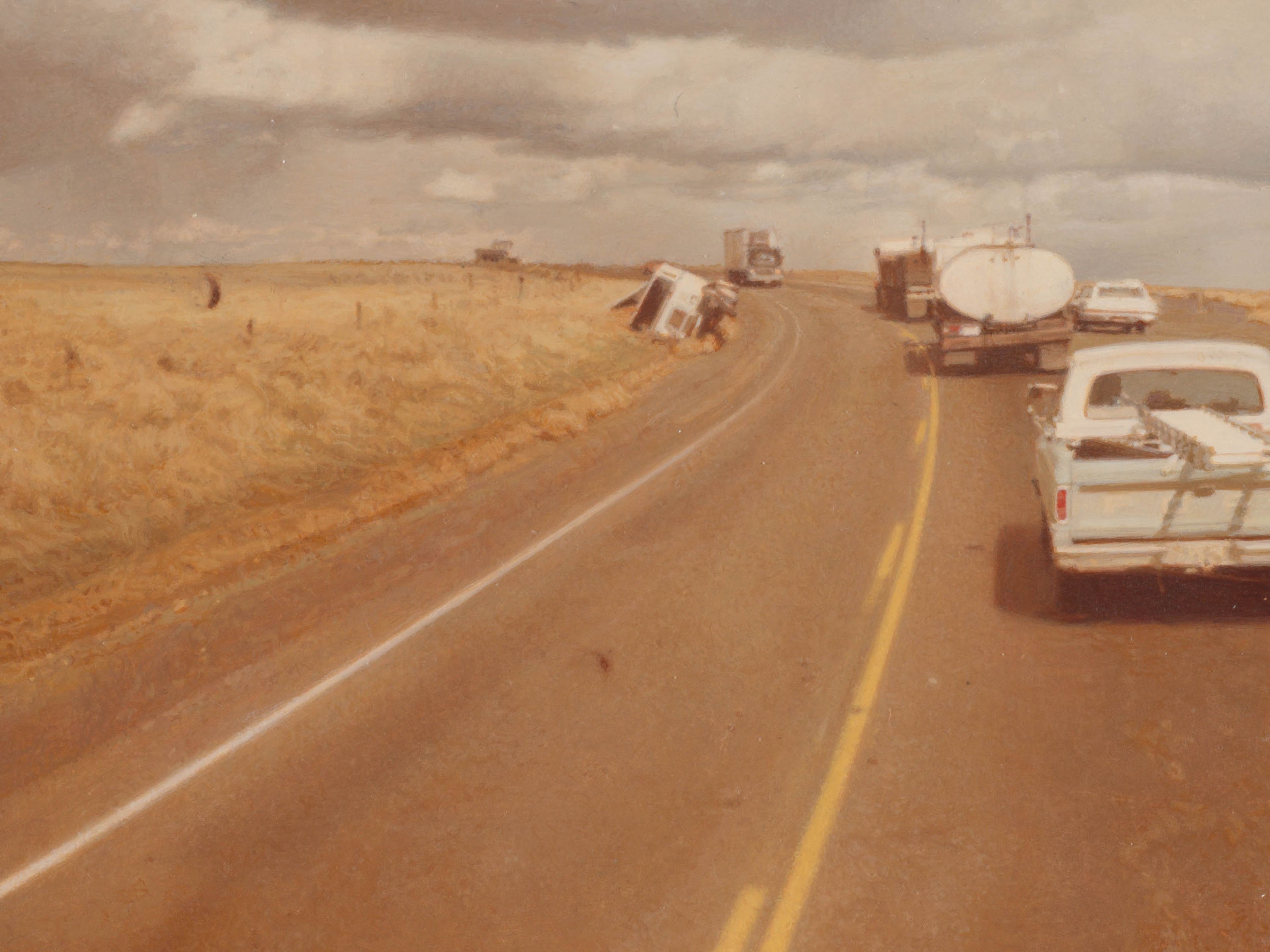 A detail from a painting by Elisheva Biernoff, titled Margin, dated 2025.