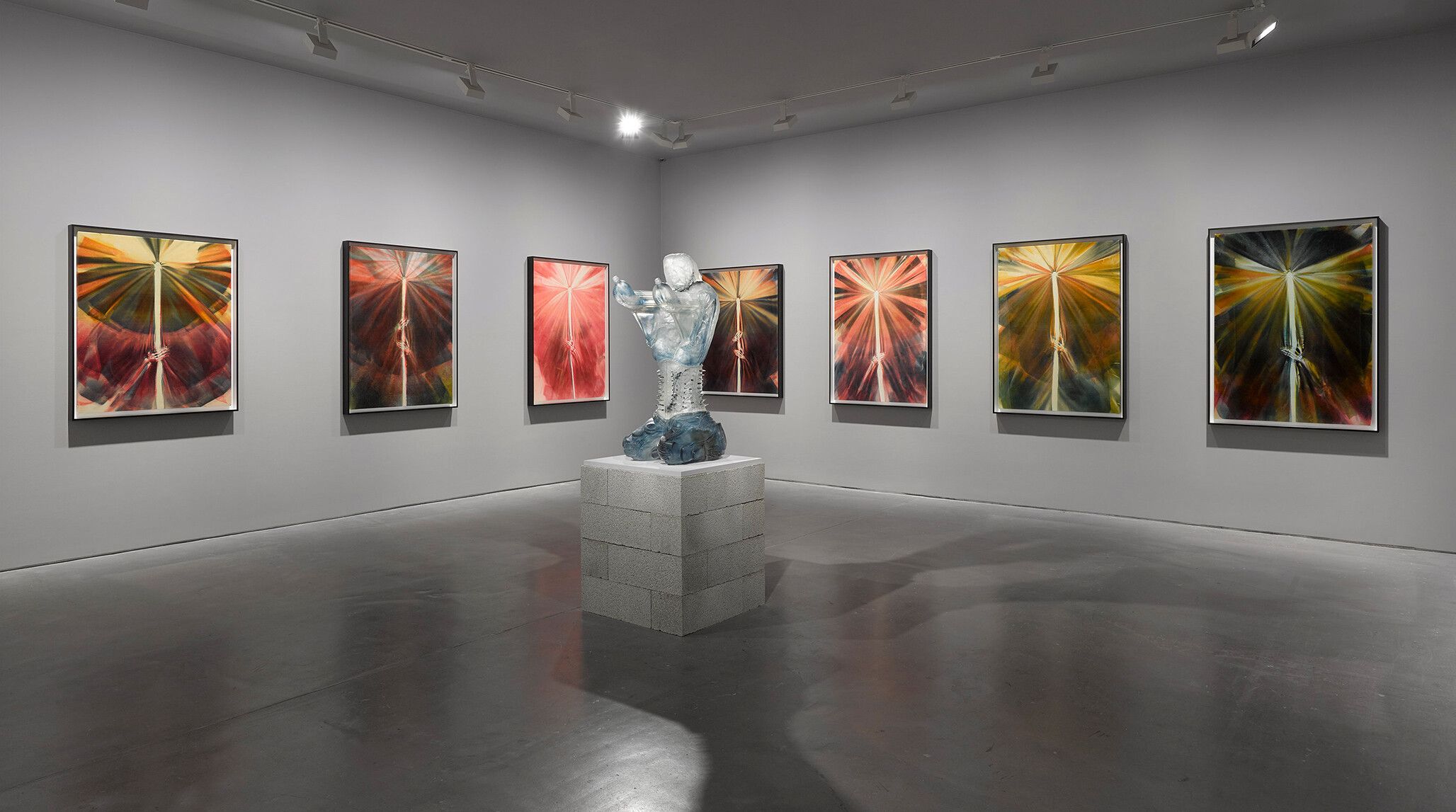 An installation view of an exhibition titled Andra Ursuta: Void Fill at David Zwirner, Paris, in 2021.