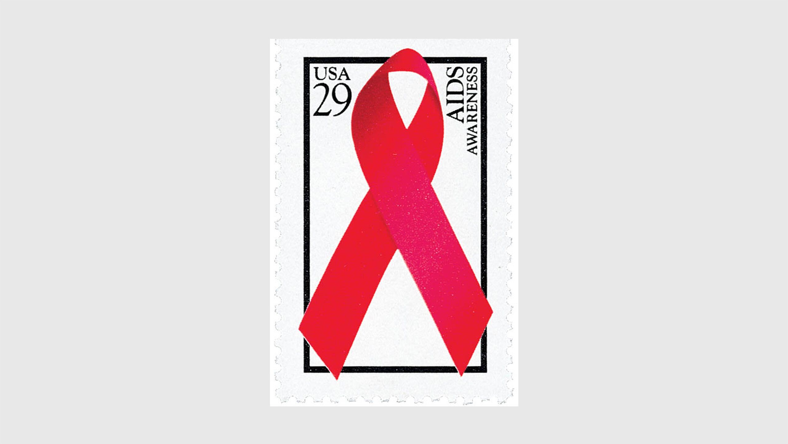 A image of a postage stamp from USA World AIDS Awareness Day, dated 1993