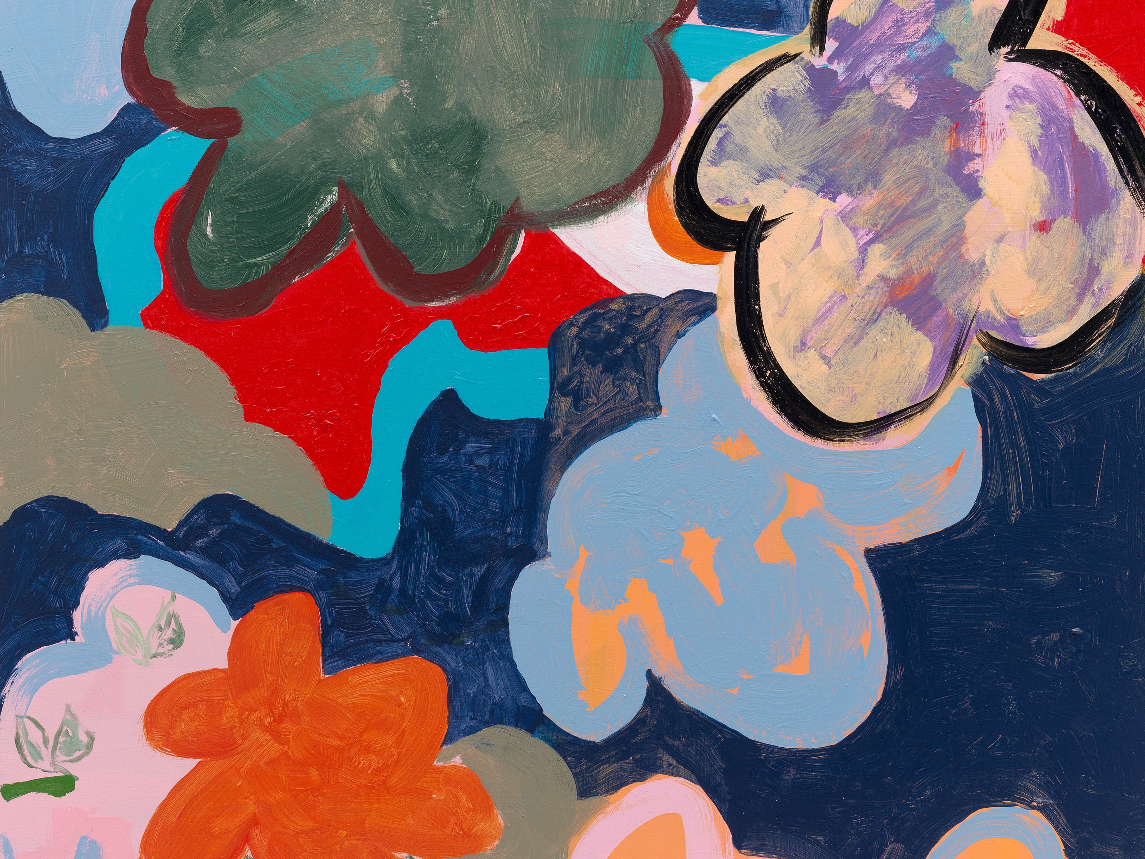 A detail from a painting by EJ Hill, titled Can I Stay?, dated 2025.