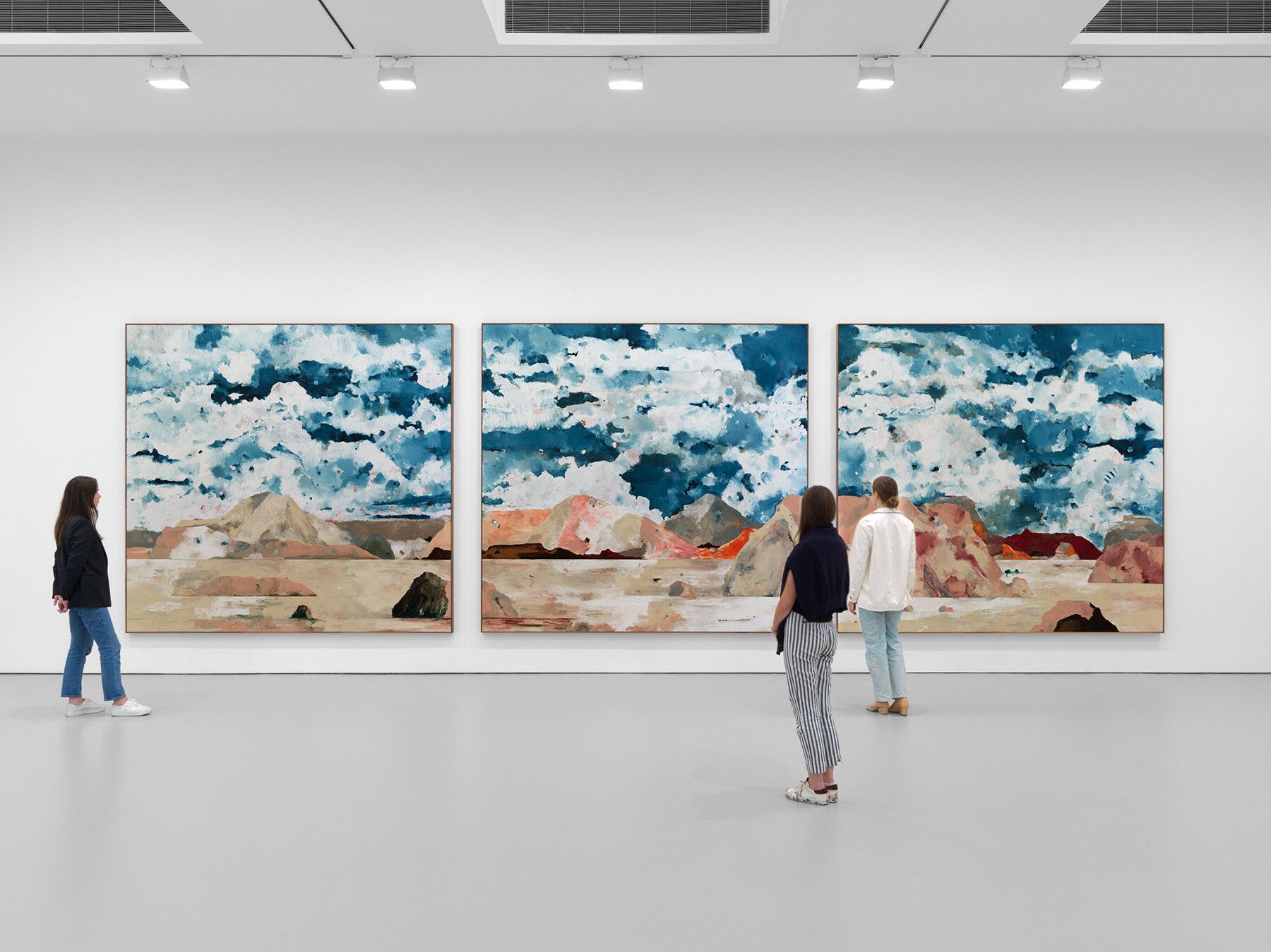 An installation view of a painting by Harold Ancart, titled The Mountain, dated 2020.