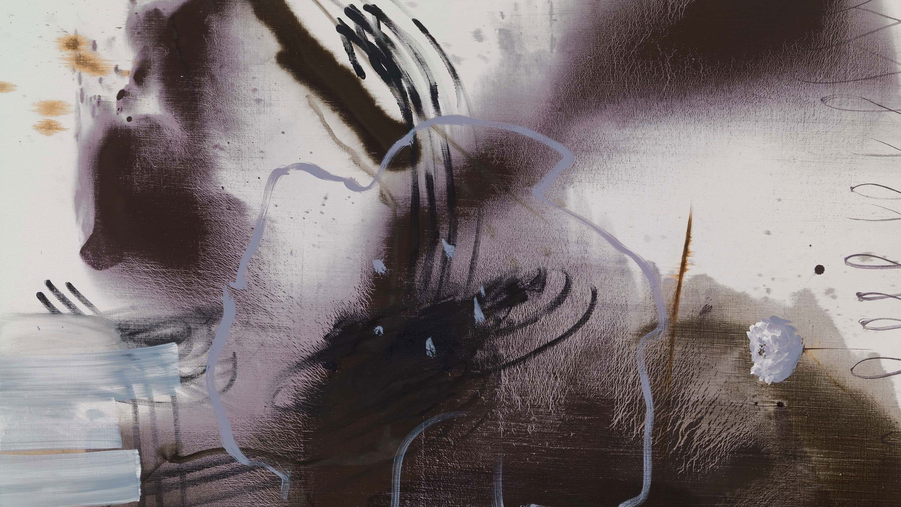 A detail of an artwork by Emma McIntyre, Laws of night and honey, dated 2023