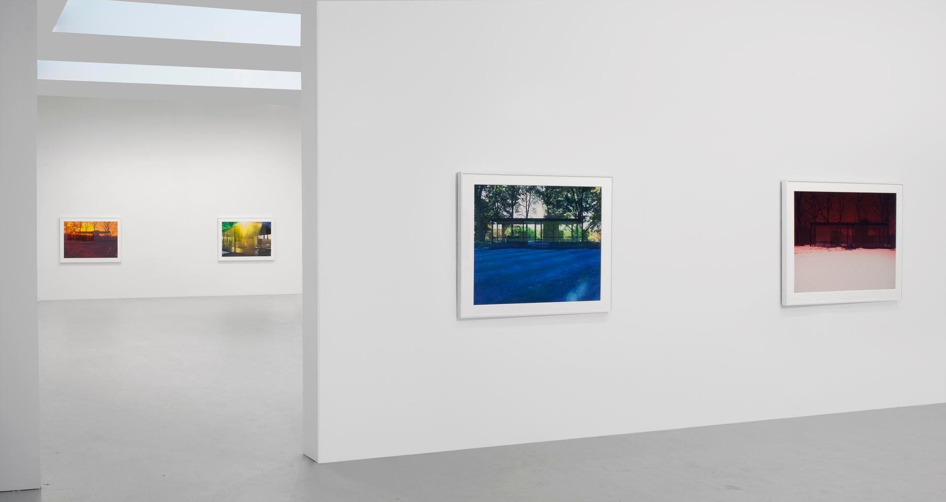 Installation view of the exhibition James Welling: Glass House, at David Zwirner in New York, dated 2010.