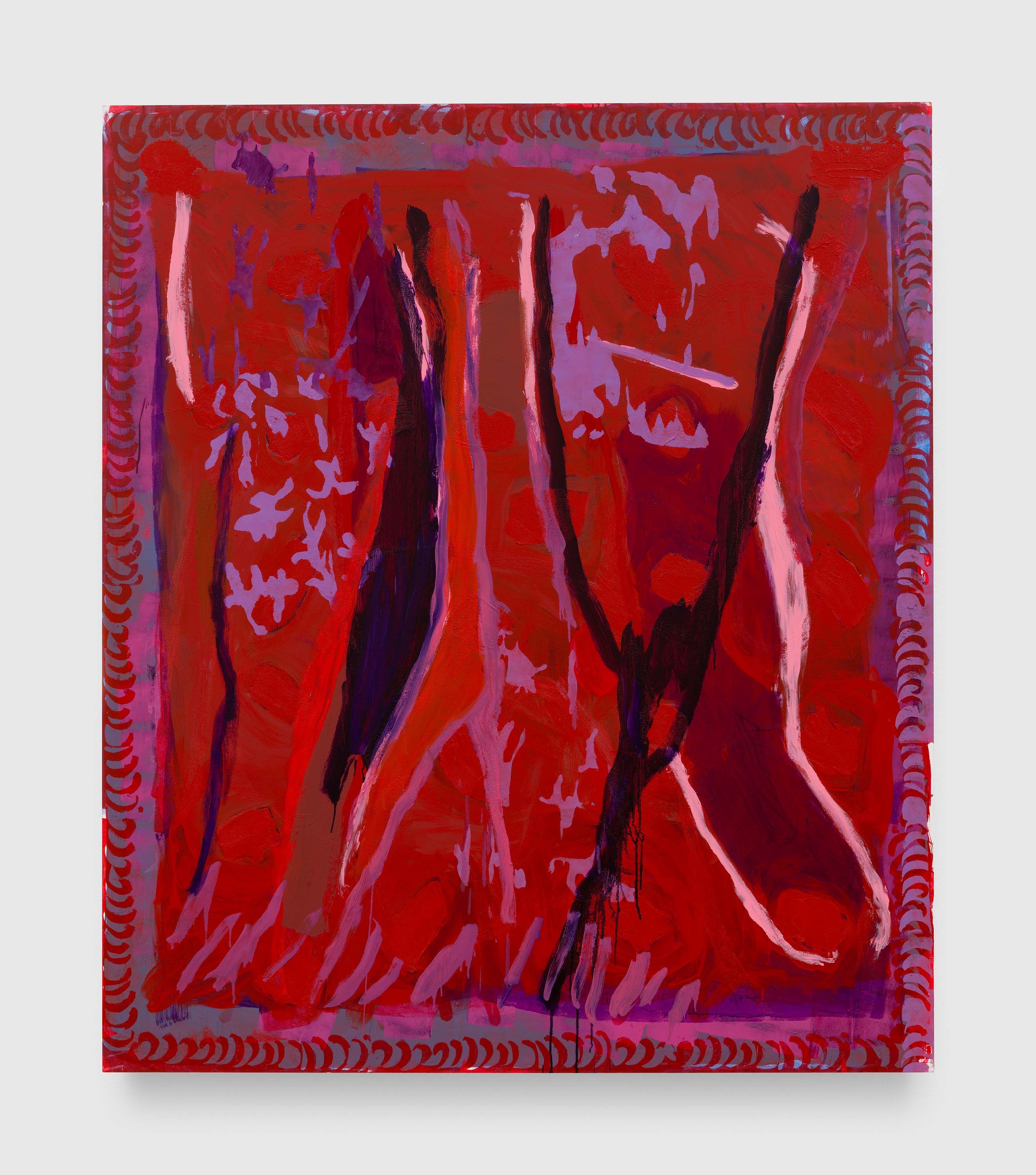 A painting by Josh Smith, titled Bonfire, dated 2023.
