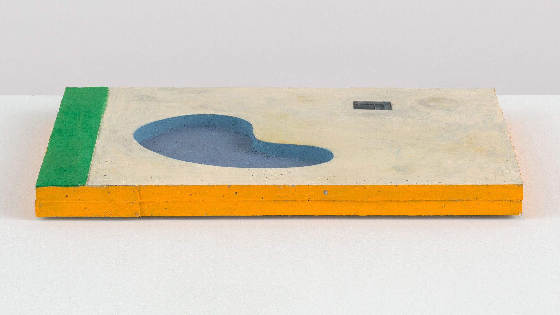A untitled oil stick on concrete sculpture by Harold Ancart, dated 2020.
