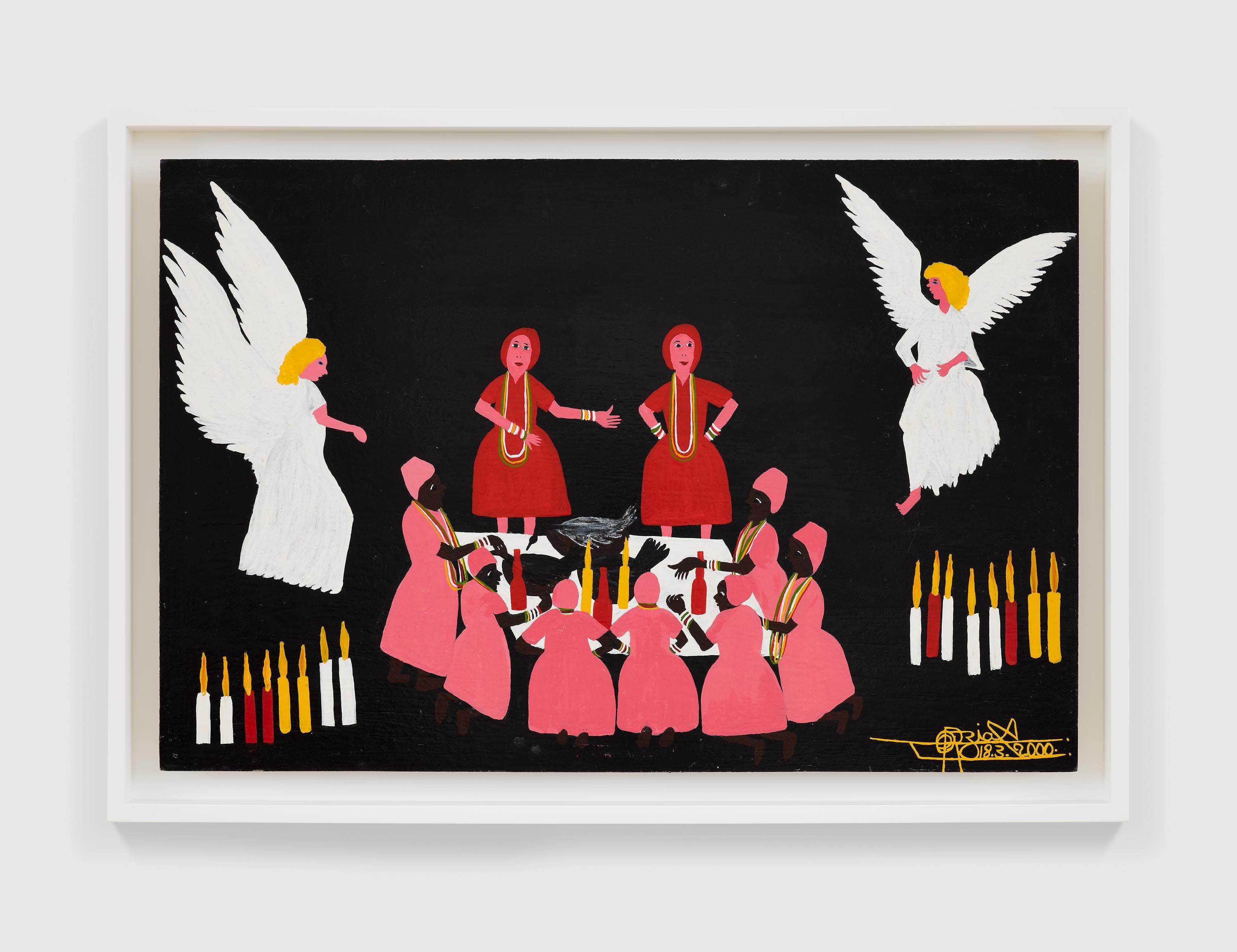 A painting by Odoteres Ricardo de Ozias, titled Dupla Proteção, dated 2000.