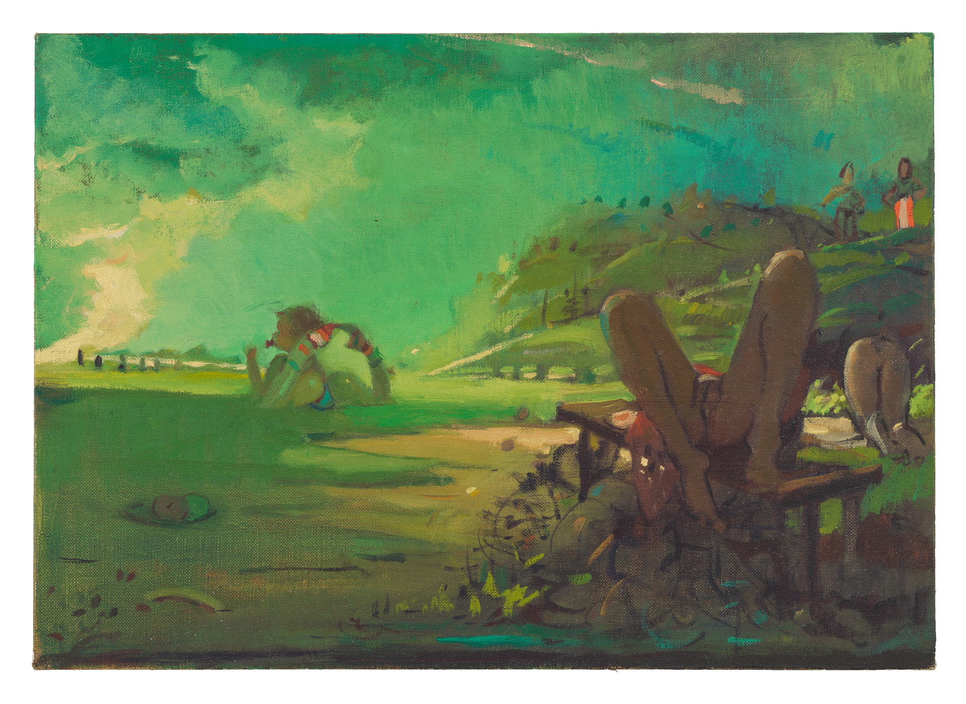 A painting by Lisa Yuskavage, titled Given and Nel'zahs, dated 2010.