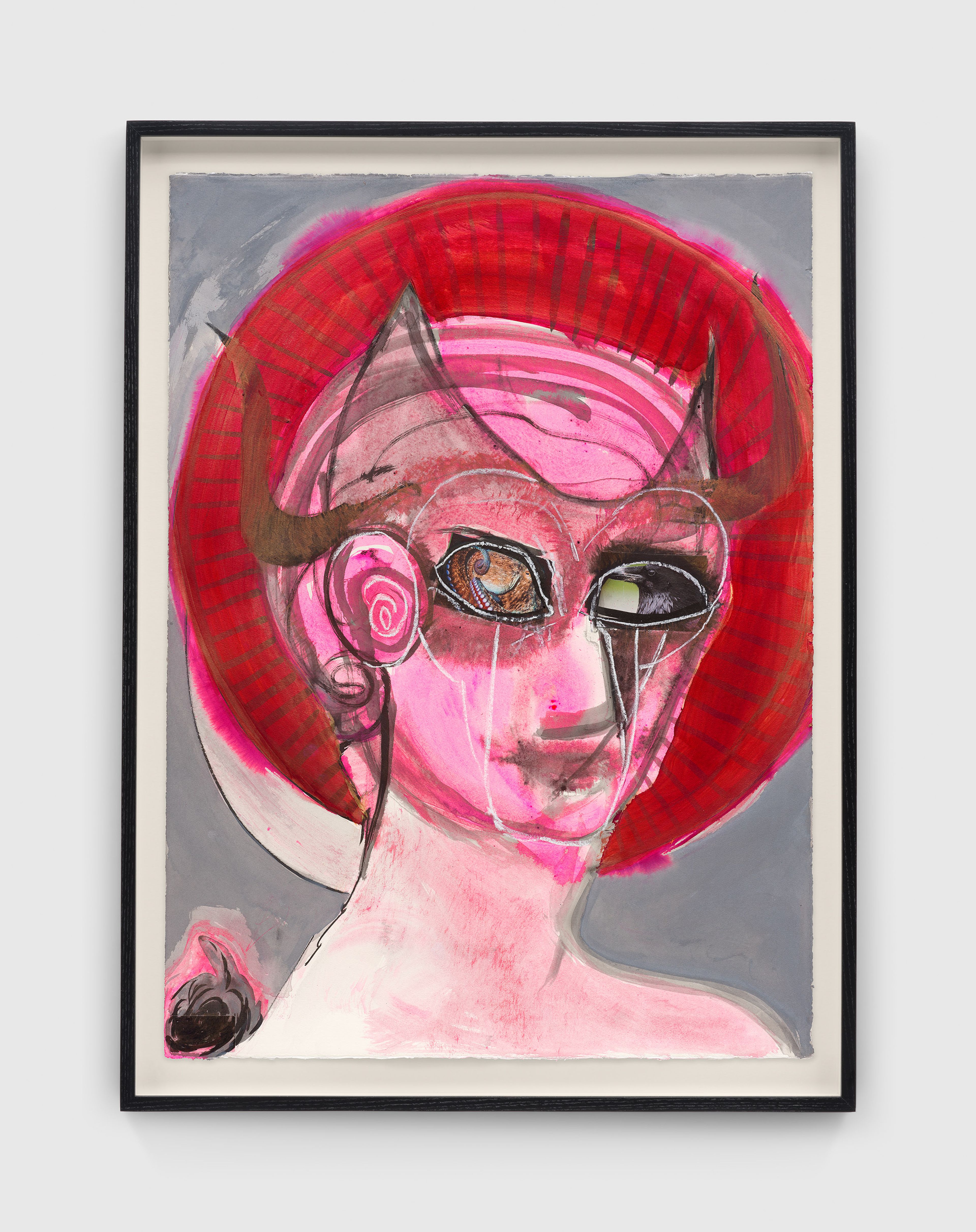 An untitled work on paper by Huma Bhabha, dated 2025.