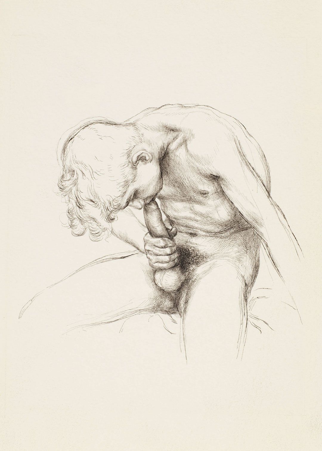 An untitled and undated drawing by Paul Cadmus.