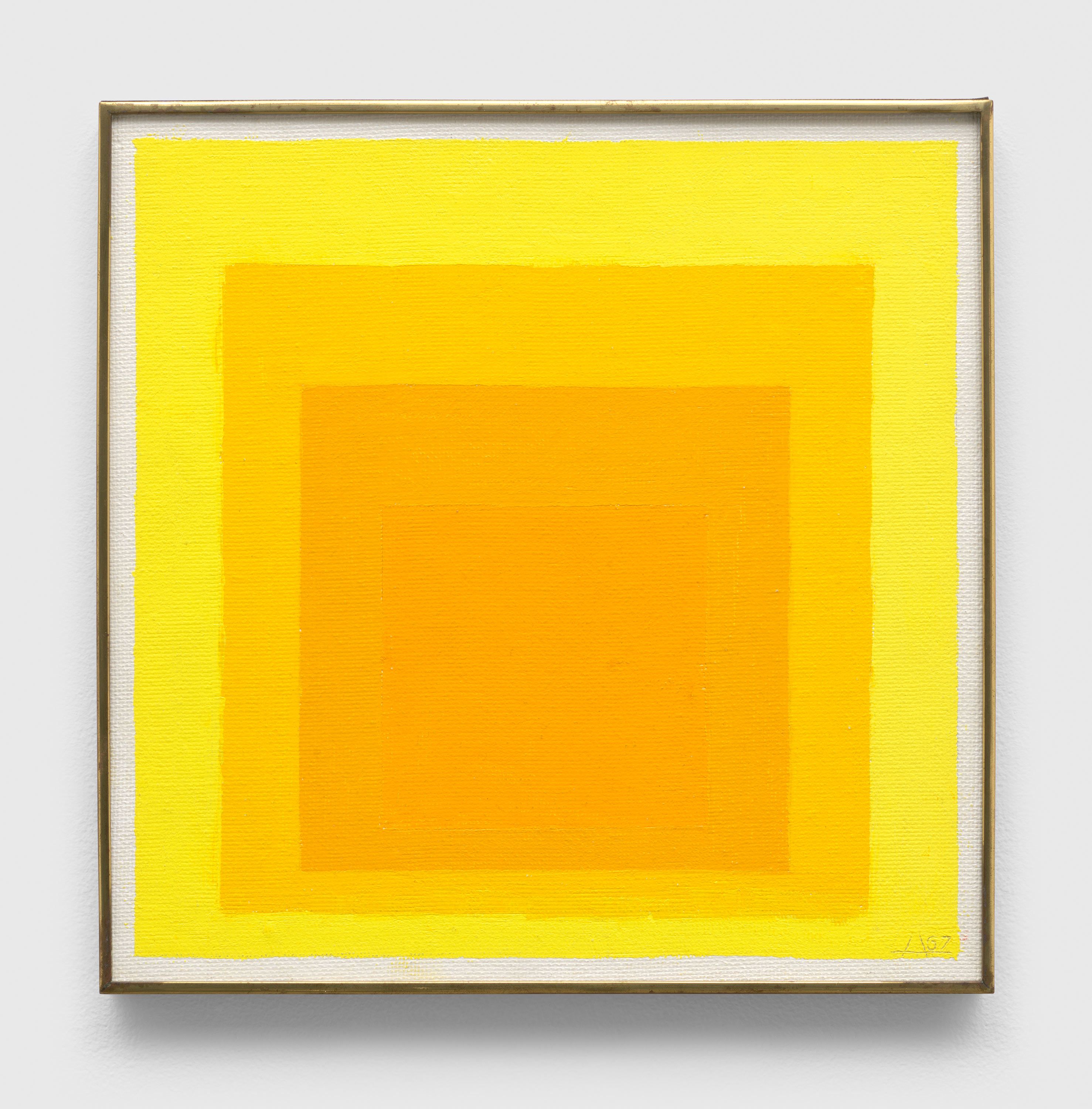 An oil on masonite artwork by Josef Albers, titled Study for Homage to the Square, dated 1967.
