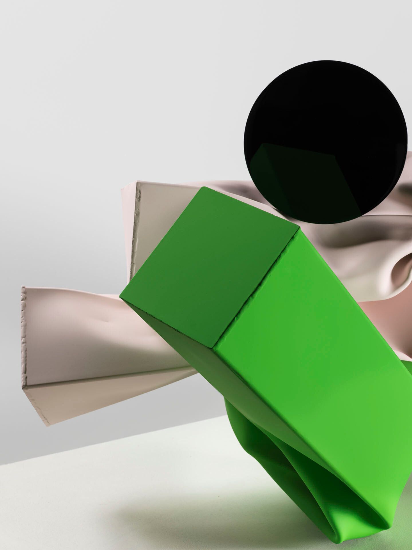 A detail from a sculpture by Carol Bove, titled The Romance of Black Money, dated 2018.