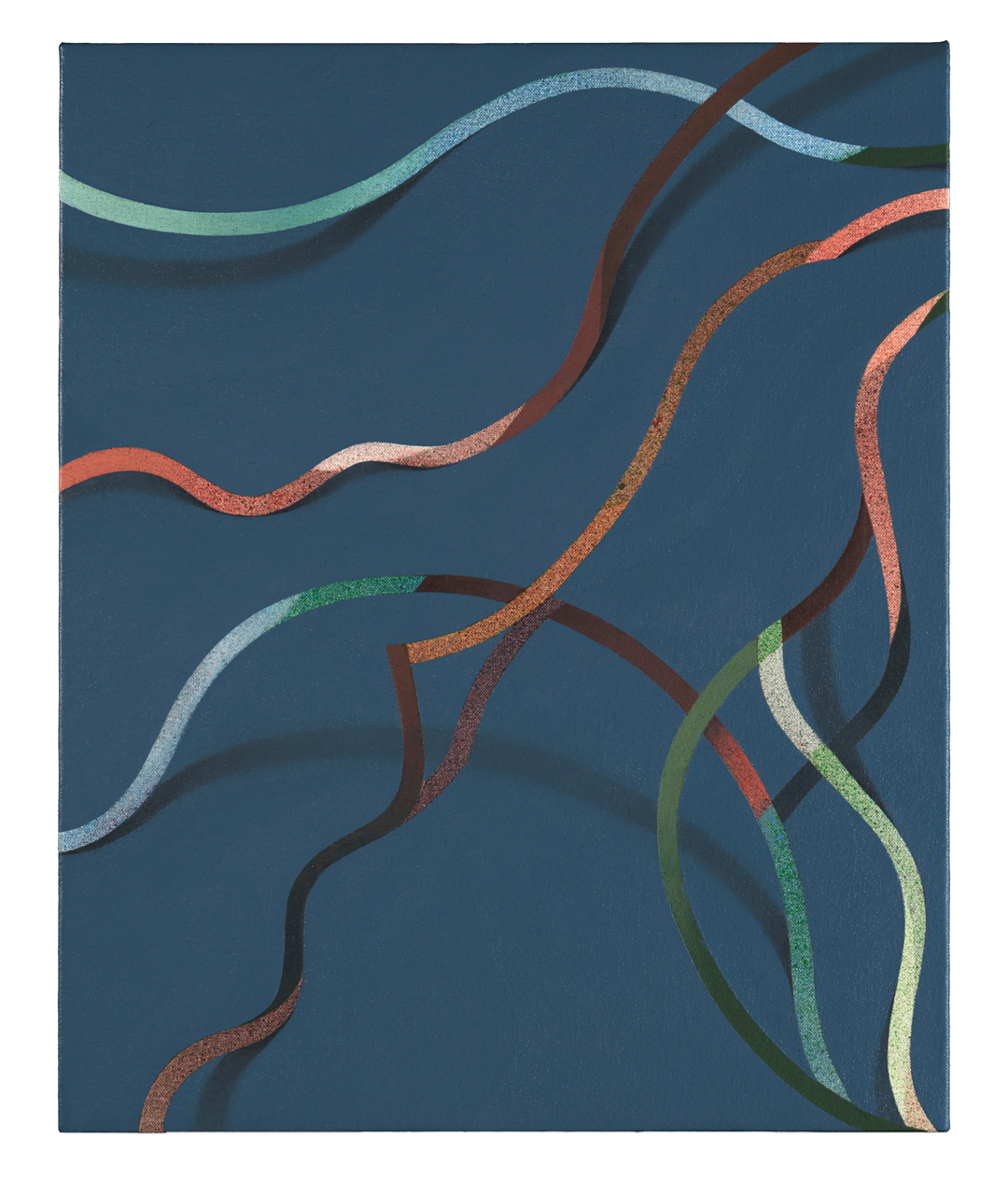 A painting by Tomma Abts, titled Saeben, dated 2019.