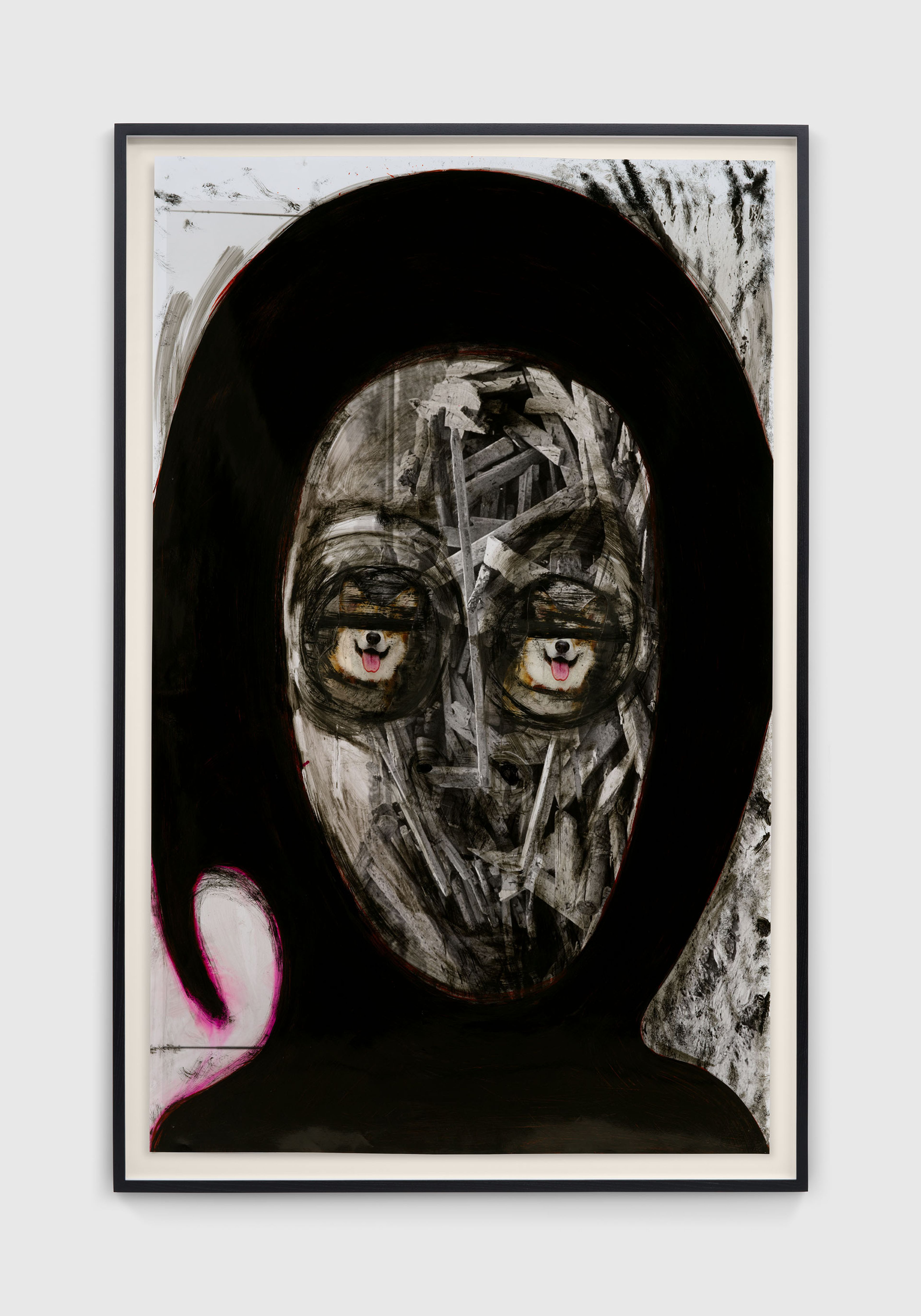 An untitled work on paper by Huma Bhabha, dated 2025.