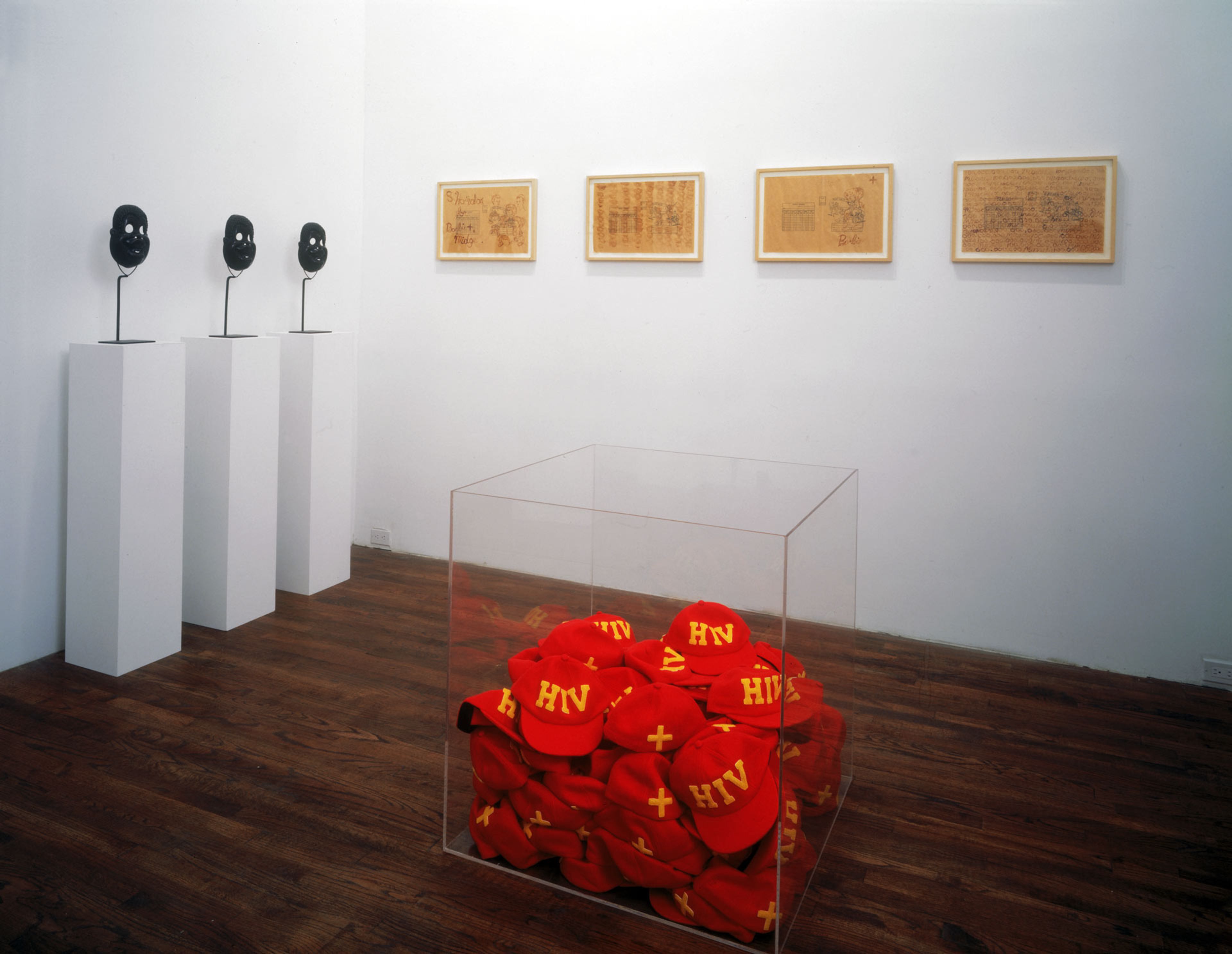 An installation view of the exhibition Frederick Einhorn: Carnival of Souls, at David Zwirner New York, dated 1993.