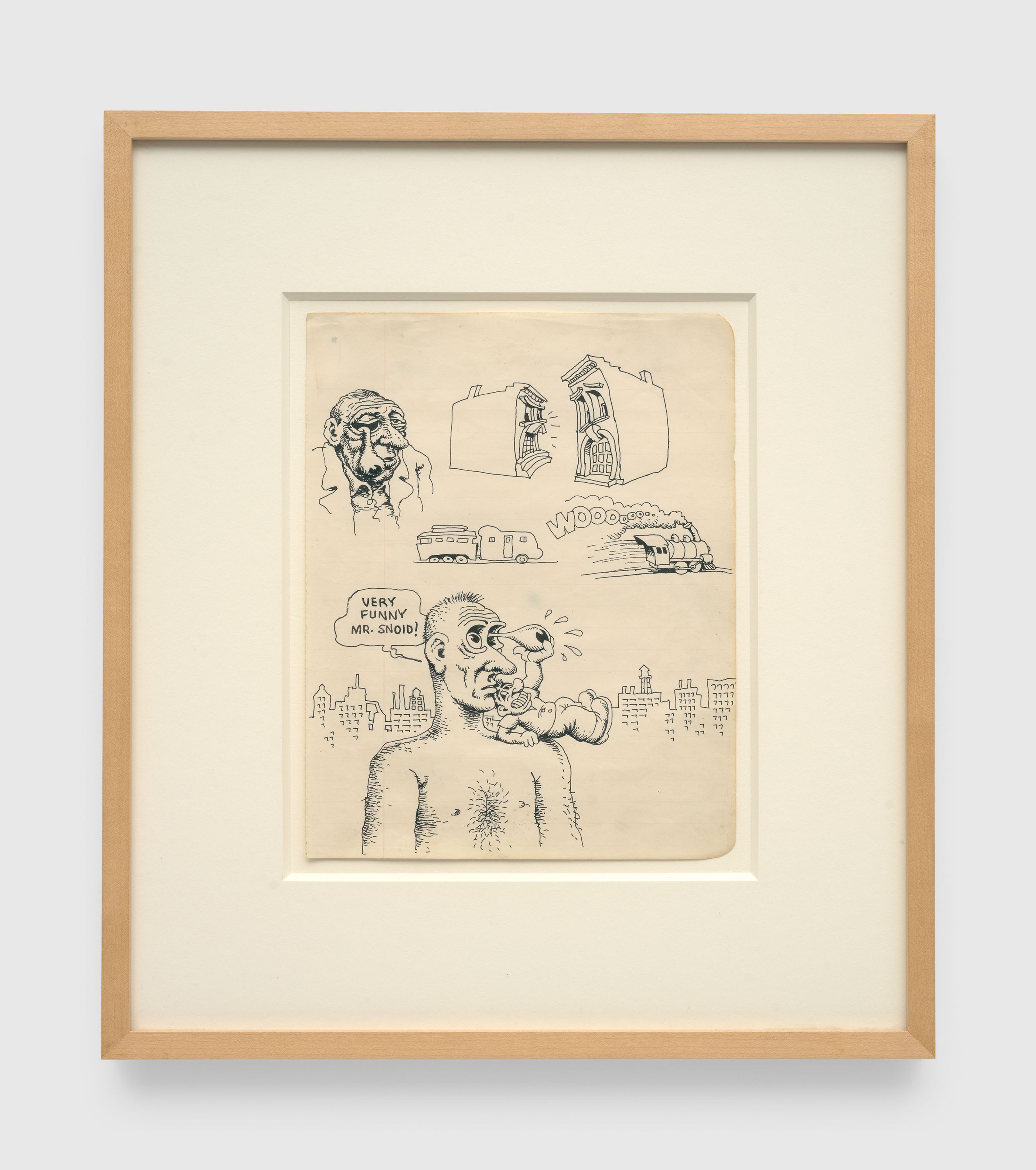 A work on paper by R. Crumb, titled Very Funny Mr. Snoid, dated circa 1960-1969.