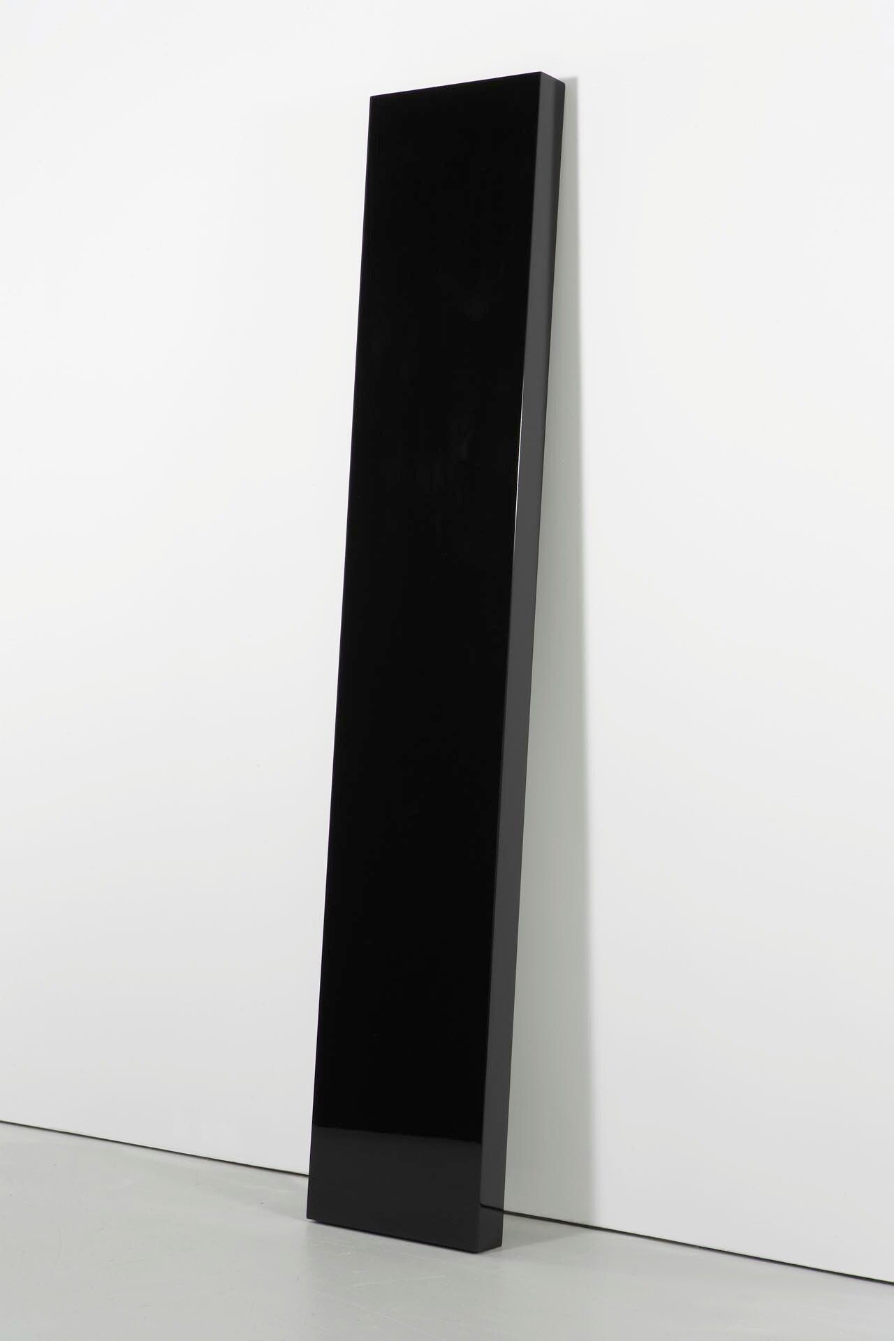 A sculpture by John McCracken, titled Silver, dated 2006.