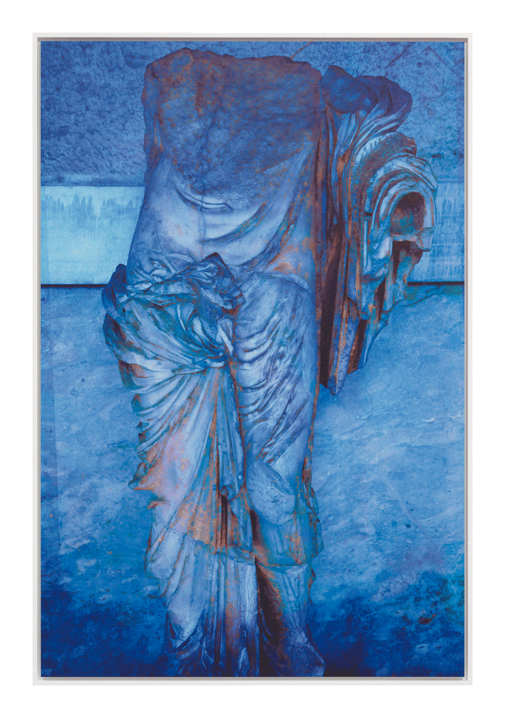 A UV-curable ink print on Dibond aluminum by James Welling, titled Sculpture of a Man, dated 2019.