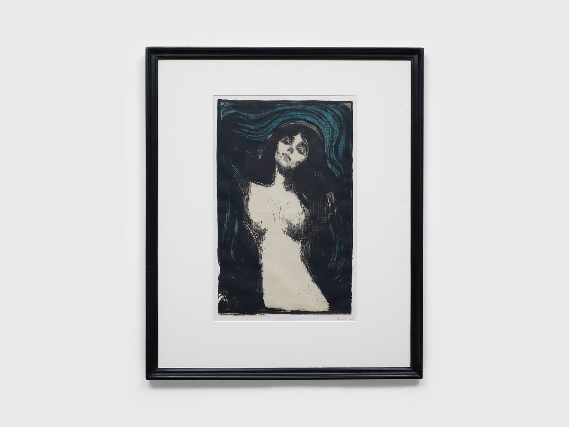 A print by Edvard Munch, titled Madonna, dated 1895 to 1902.