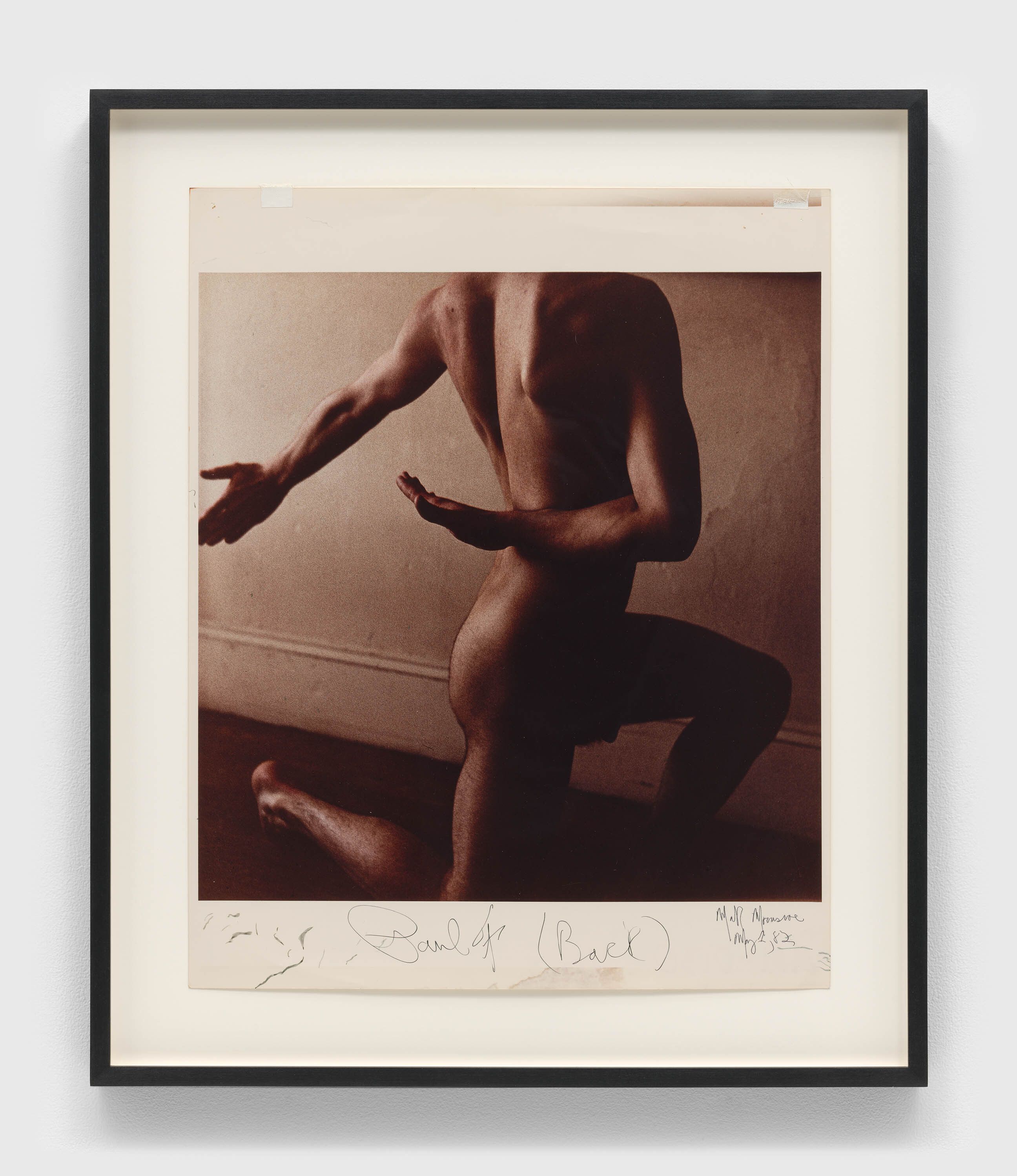 A photograph by Mark Morrisroe, titled "Paul Fitzgerald (Black)", dated 1982.