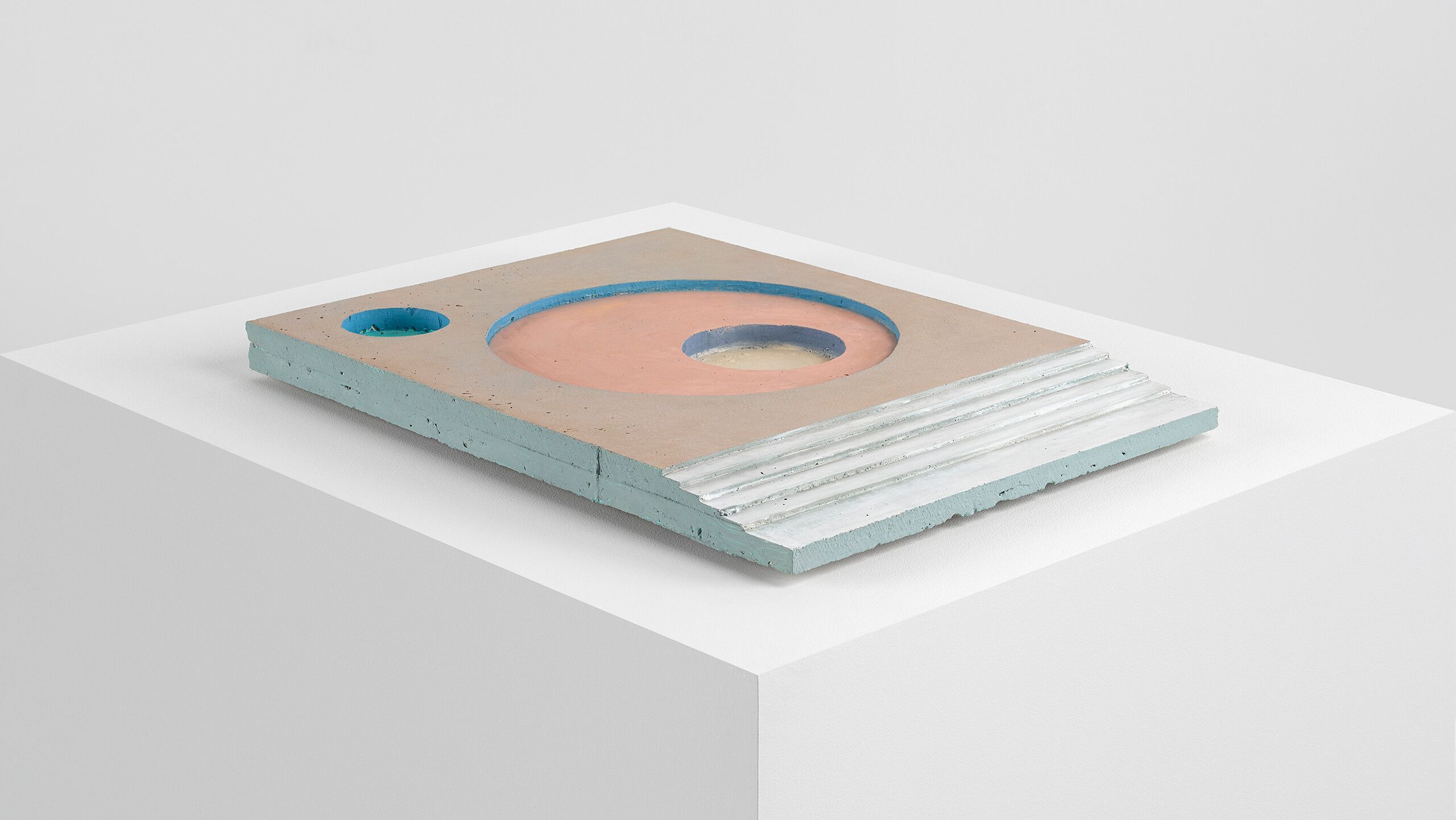 An oil stick on concrete artwork by Harold Ancart, titled Untitled, dated 2021.
