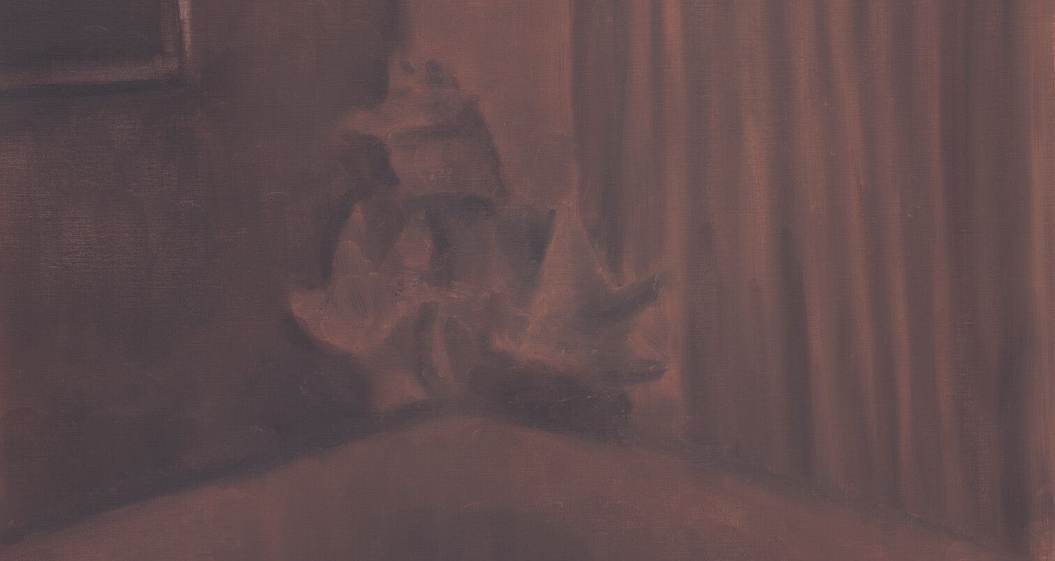 A detail from a work by Luc Tuymans, titled The Queen's Room, dated 2020.