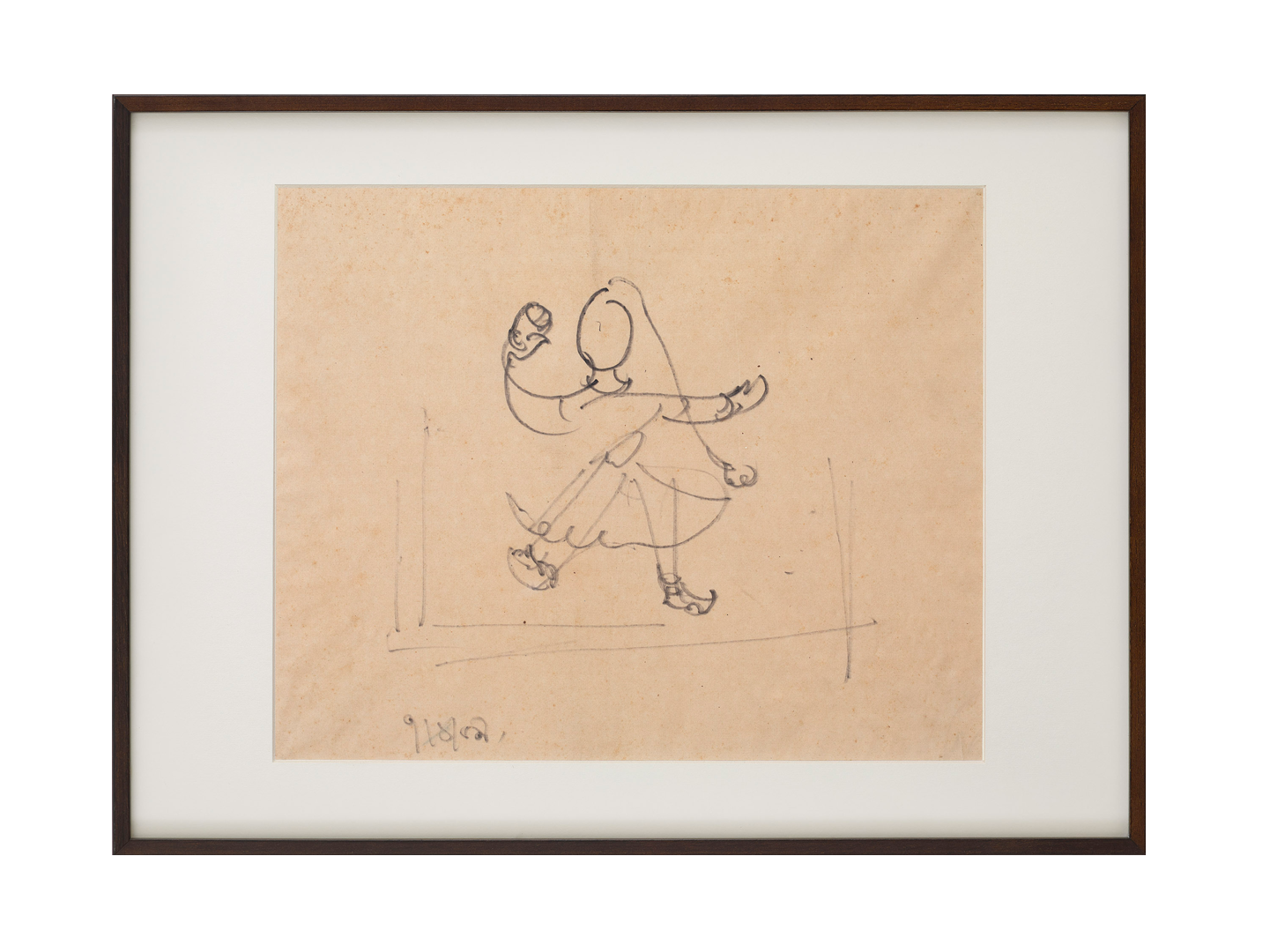 A drawing by Benode Behari Mukherjee, titled Dancer, not dated.