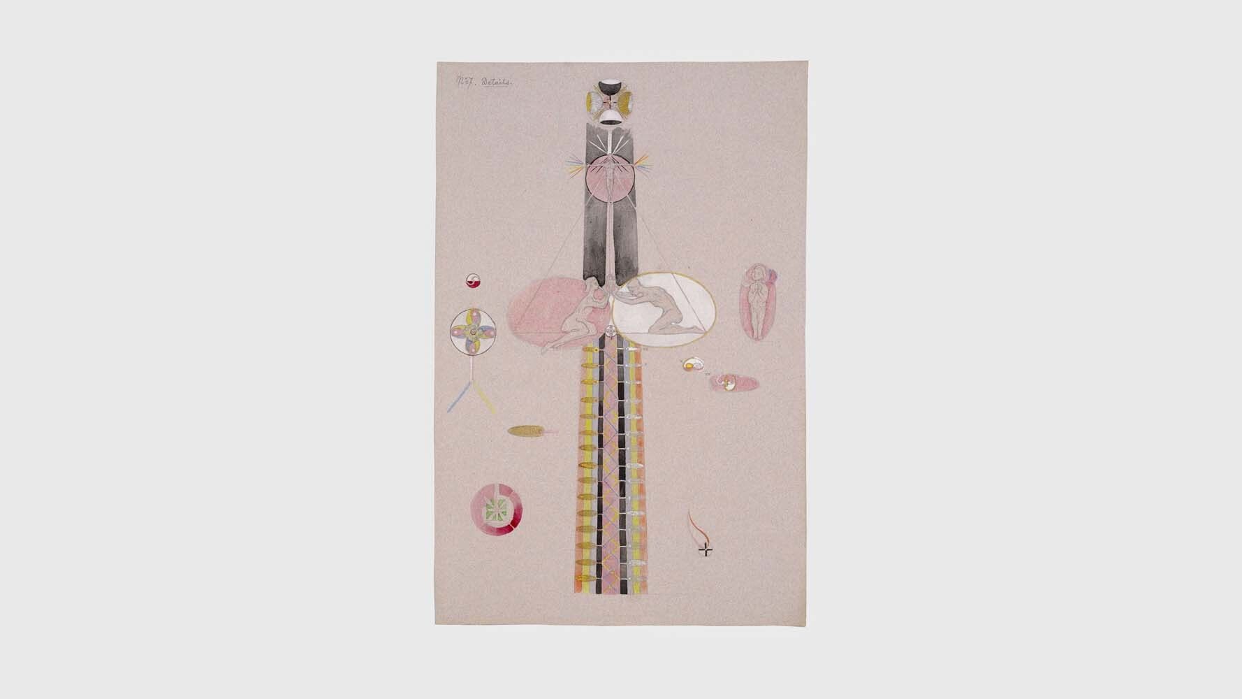 A watercolour from Hilma af Klint's series Tree of Knowledge, dated 1913-1915.