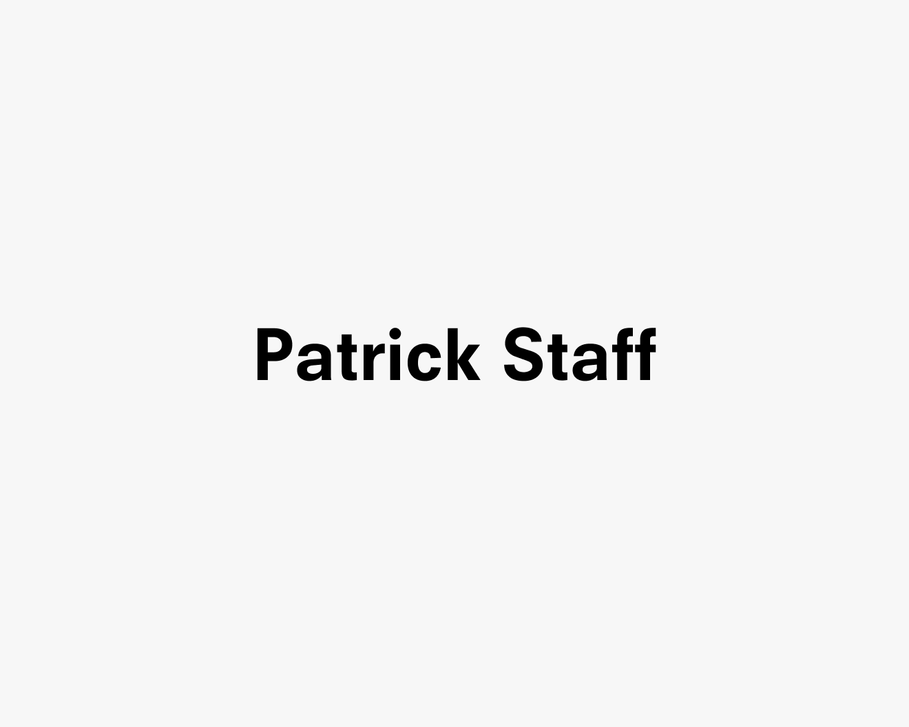 A text description that reads Patrick Staff