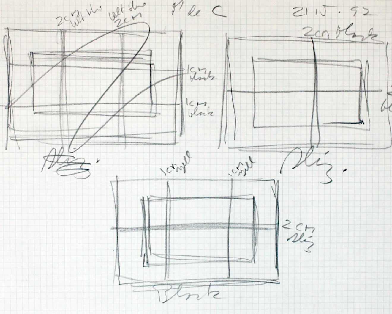 A sketch by Donald Judd for Untitled, 1992-1993/2020