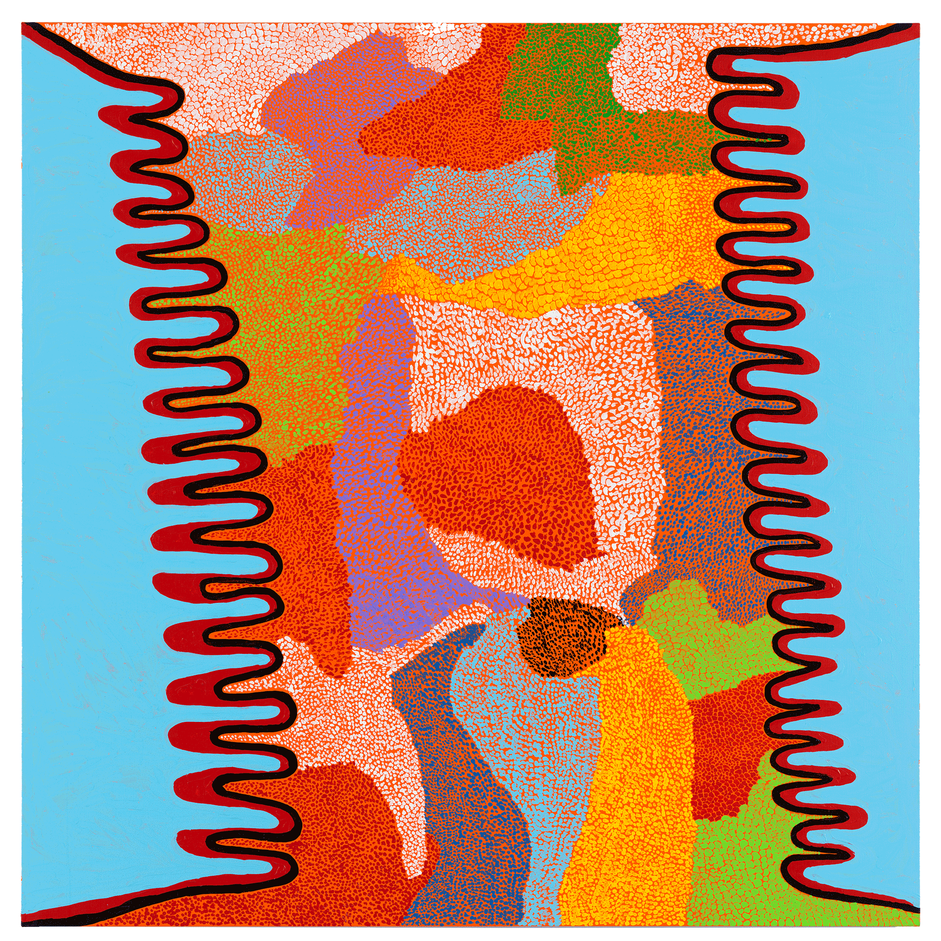 A painting by Yayoi Kusama, titled Star Fairy, dated 2013.
