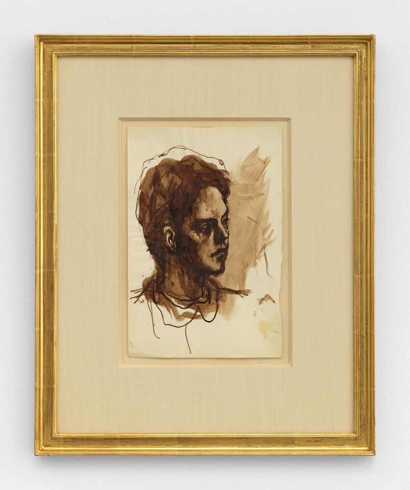 A framed portrair of Portrait of Charles Henri Ford by Pavel Tchelitchew, dated circa 1934.