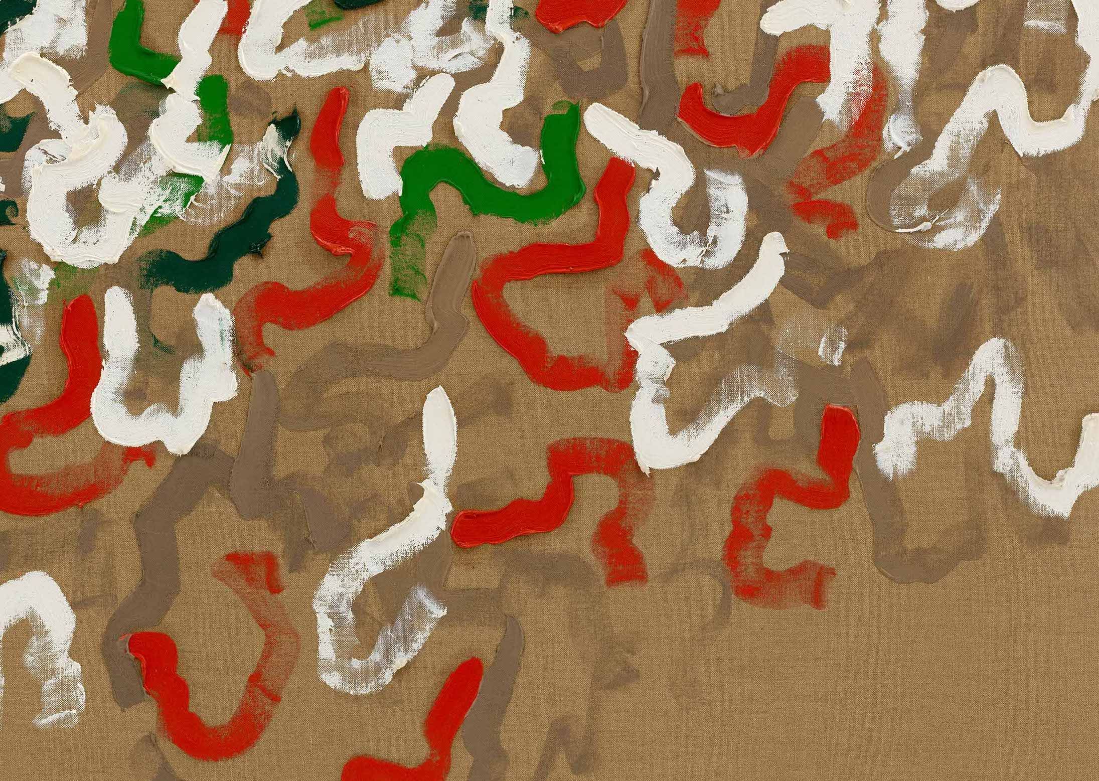 A detail from a painting by Robert Ryman, called untitled, dated circa1963.