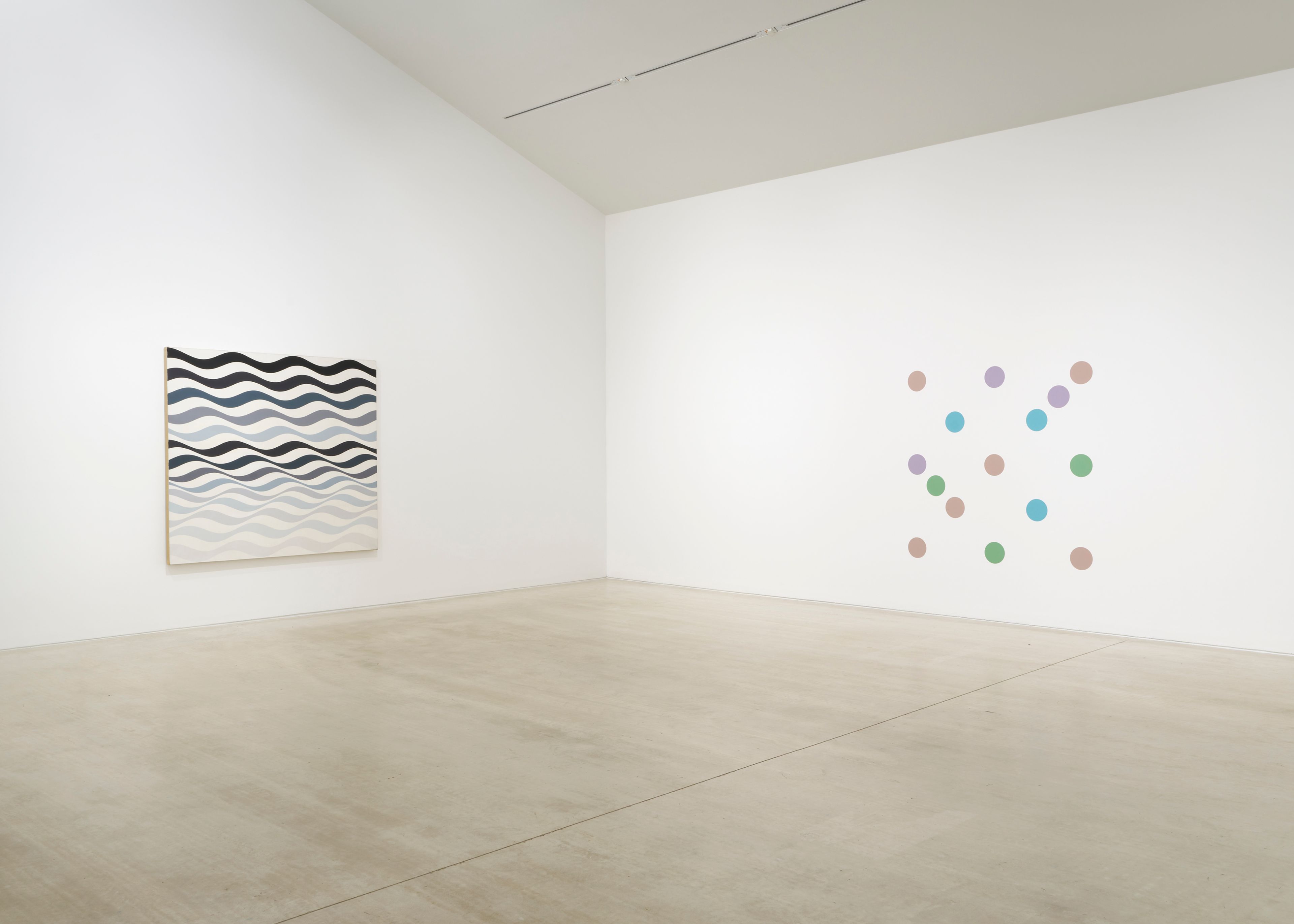 Installation view of the exhibition titled Bridget Riley: Learning to See, at Turner Contemporary, located in Margate, United Kingdom, dated 2025.