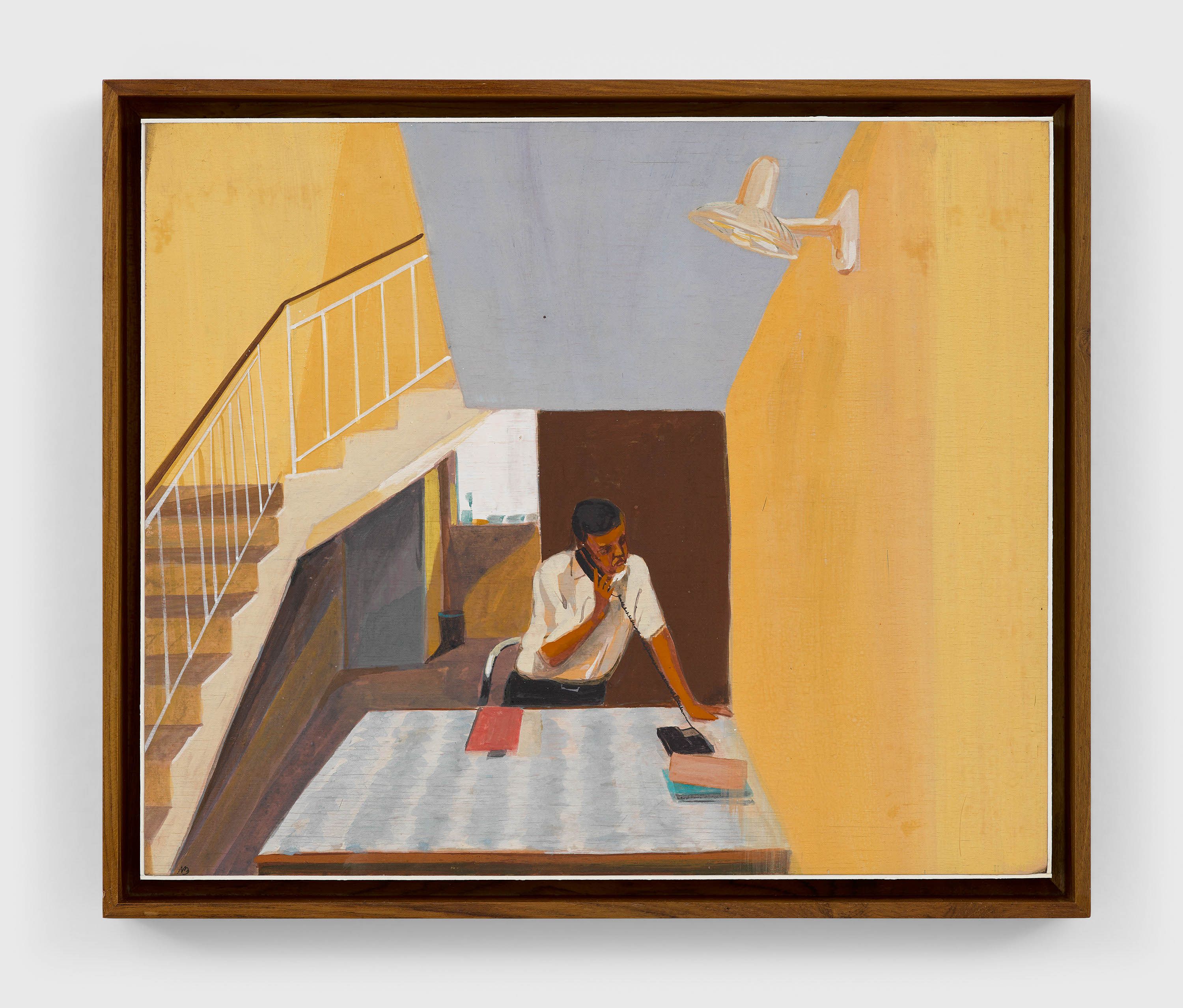 A casein on board artwork by Mahesh Baliga, titled Reception, dated 2022.