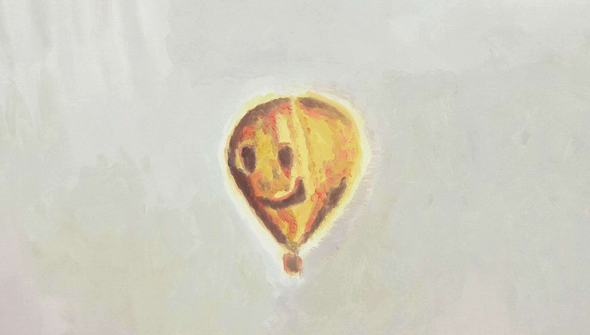 A detail of an artwork by Luc Tuymans, titled Smiley, dated 2023