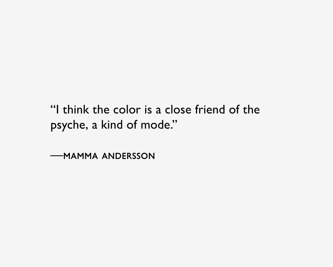 A graphic card for Mamma Andersson, dated 2020