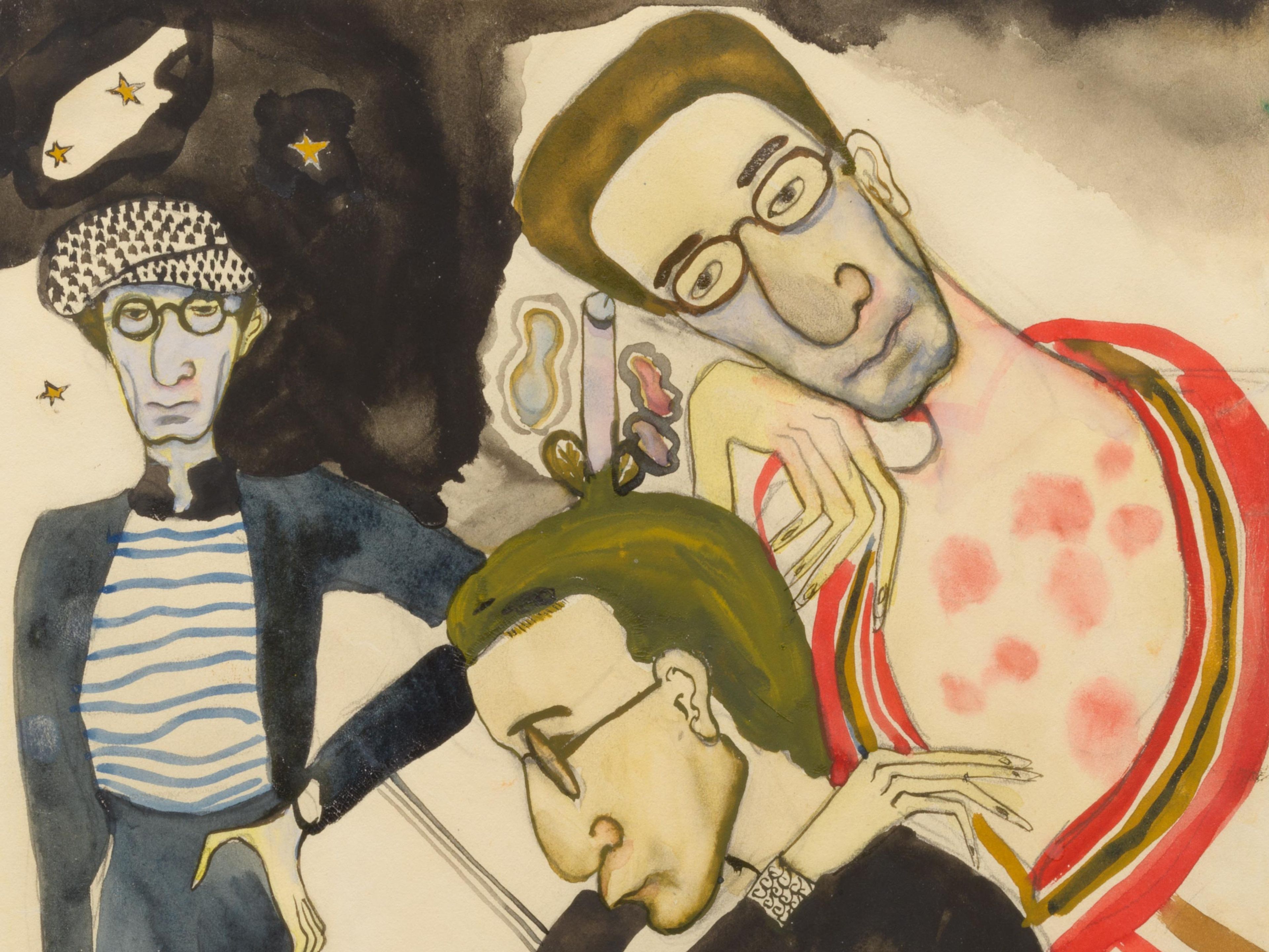 A detail from a work on paper by Alice Neel, titled Christopher Lazare, dated 1932.