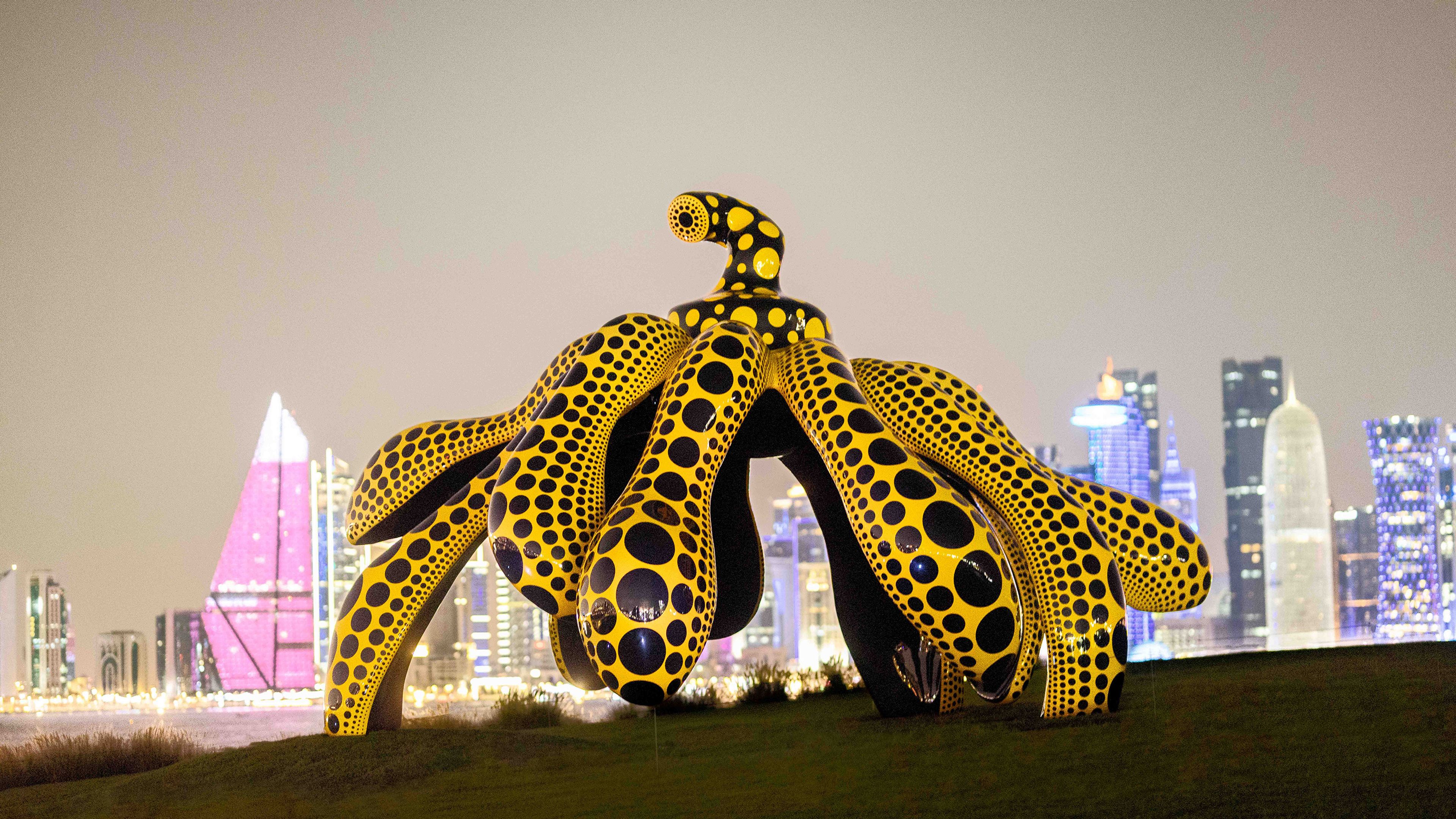 Installation view from Yayoi Kusama’s exhibition My Soul Blooms Forever, Museum of Islamic Art. Doha. Qatar, November 19, 2022 - March 1, 2023.