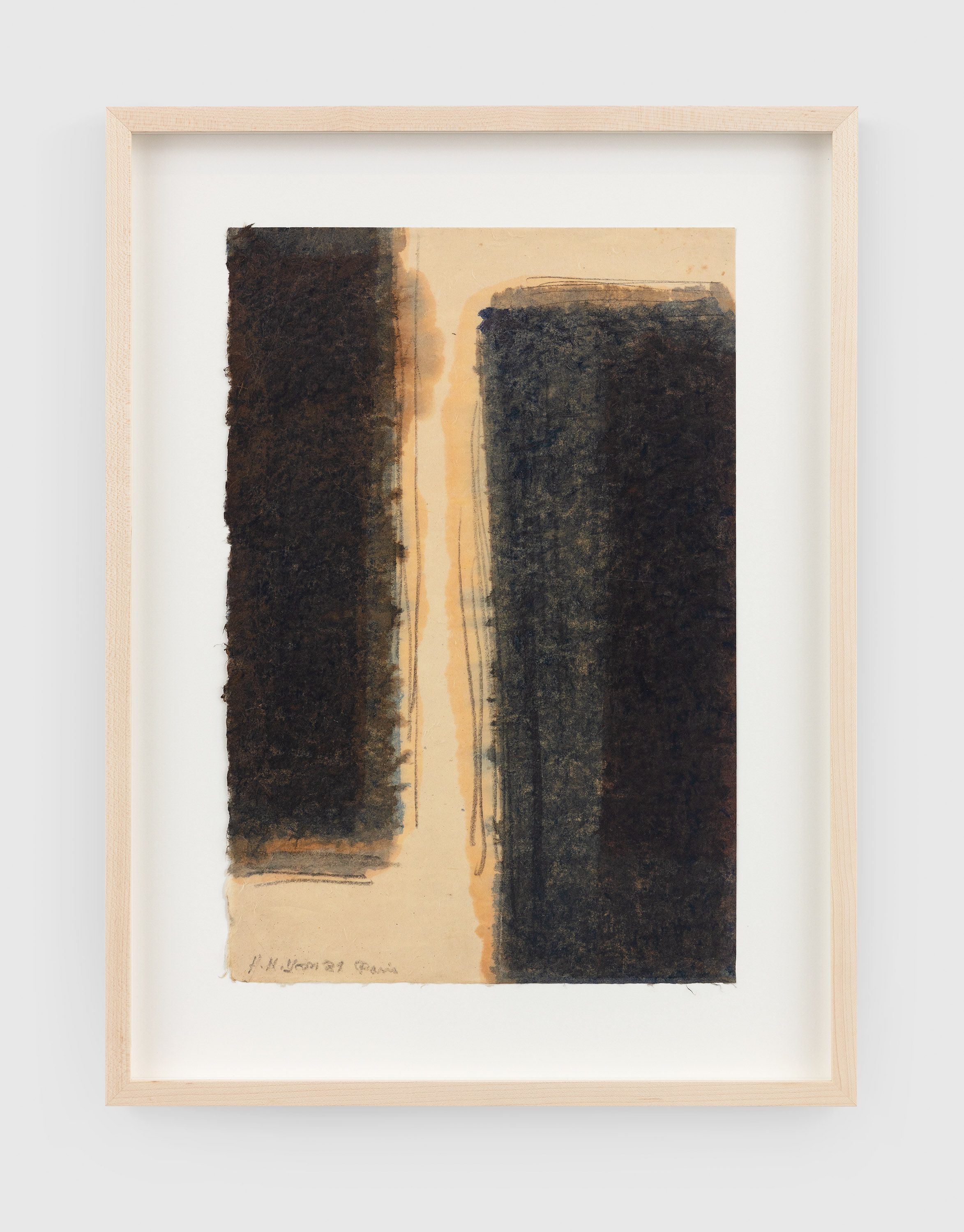 A work on paper by Yun Hyong-keun, titled Burnt Umber & Ultramarine, dated 1981.